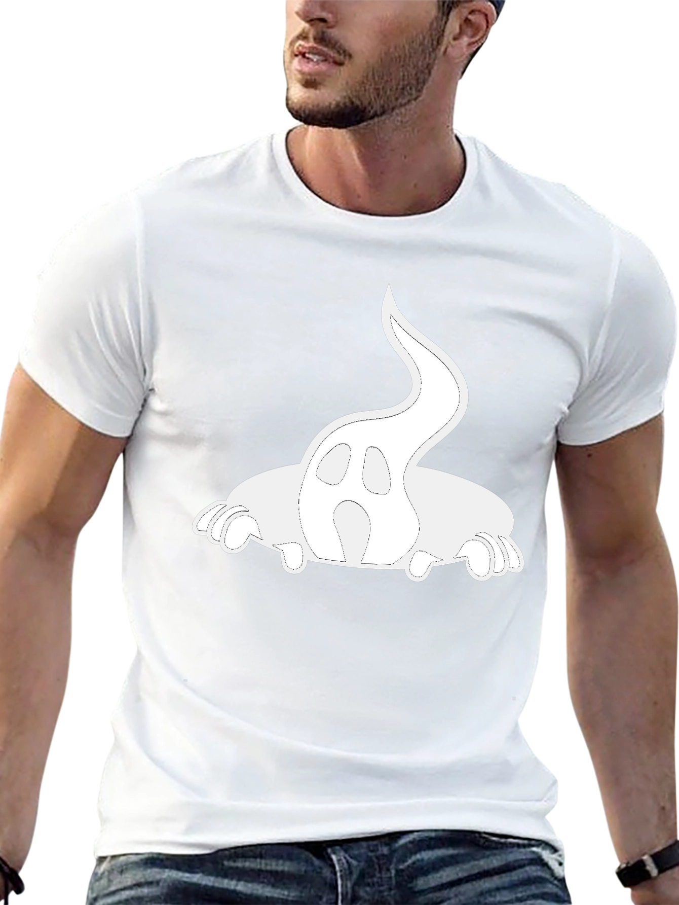 Ghost Graphic T-Shirt | Spooky Ghost Print Tee | Halloween Style Shirt | Cute Creepy Graphic Tee | Free Shipping $50+