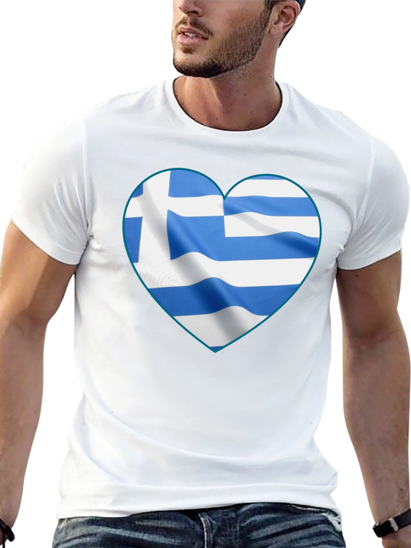 Greek Flag Heart T-Shirt