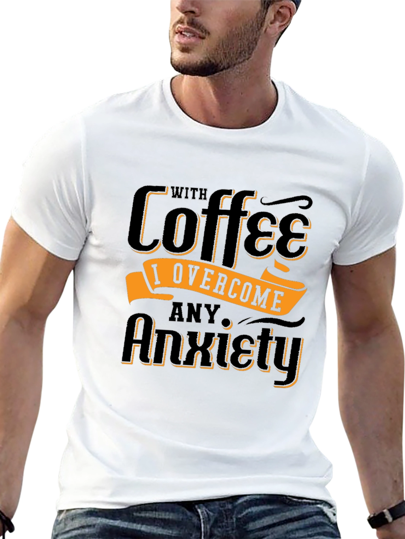 Coffee Overcome Anxiety Graphic T-Shirt