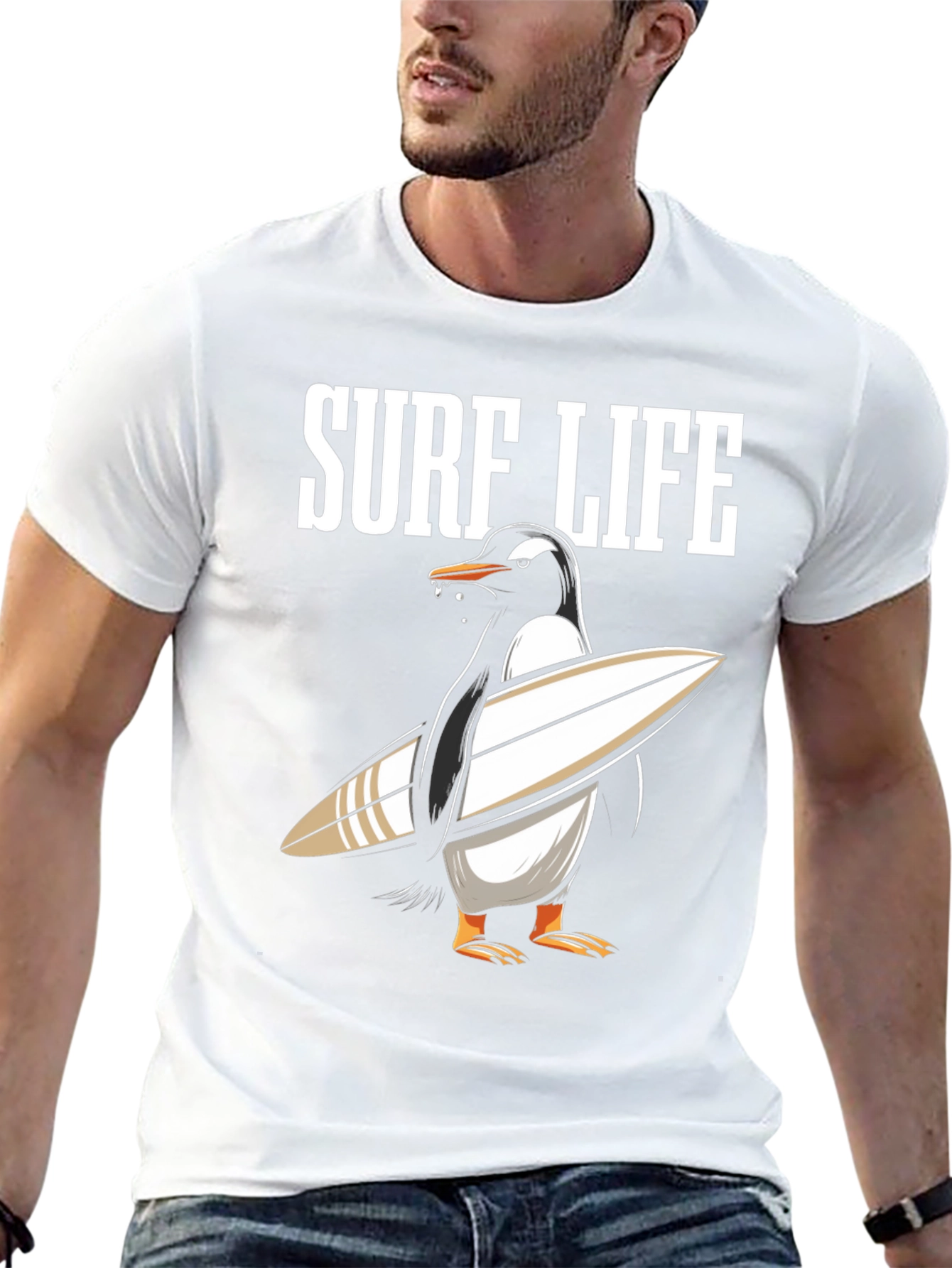 Surf Life Penguin T-Shirt - Summer Fun