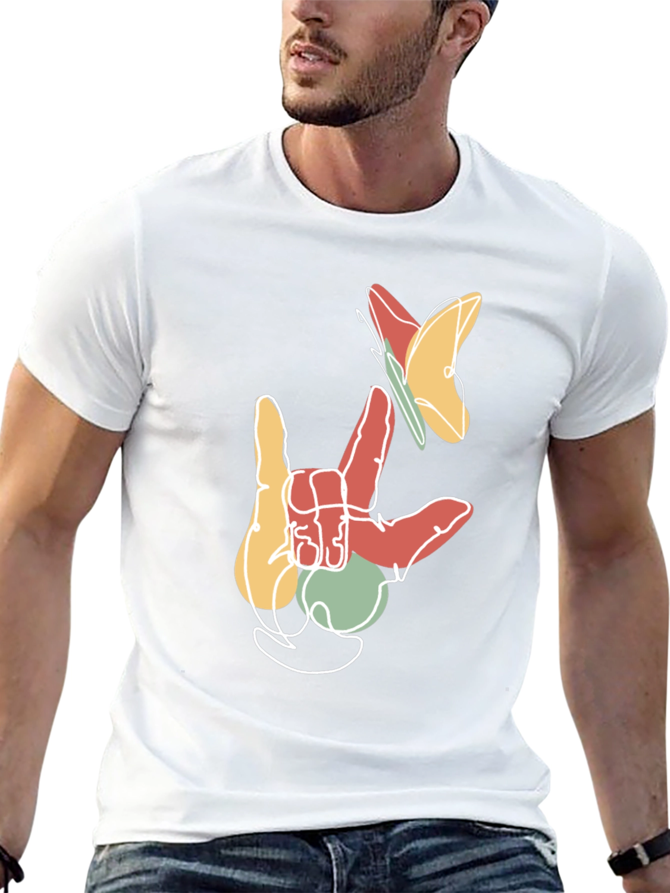 ASL I Love You Butterfly Graphic T-Shirt