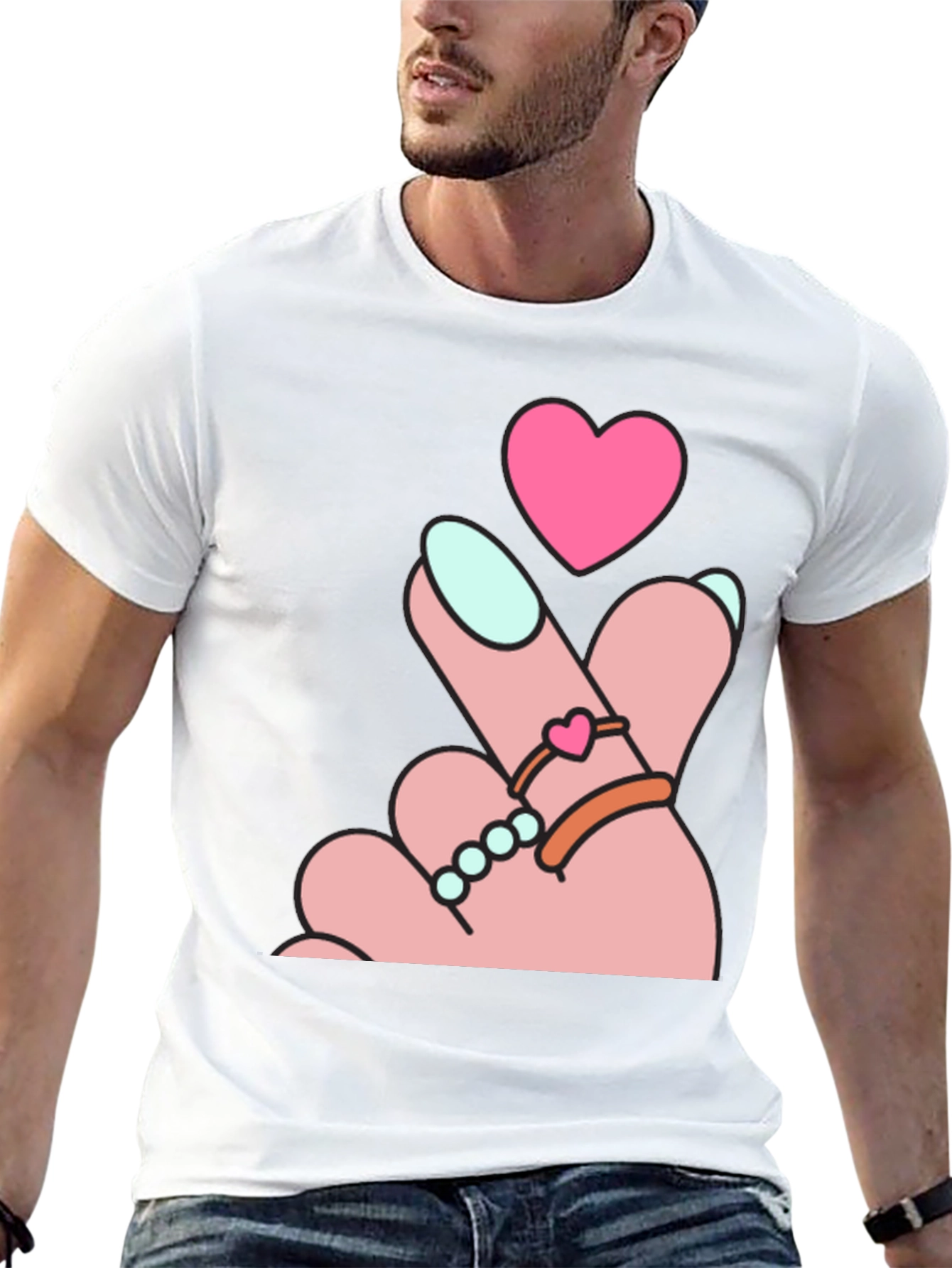 Heart Finger Gesture Graphic Tee