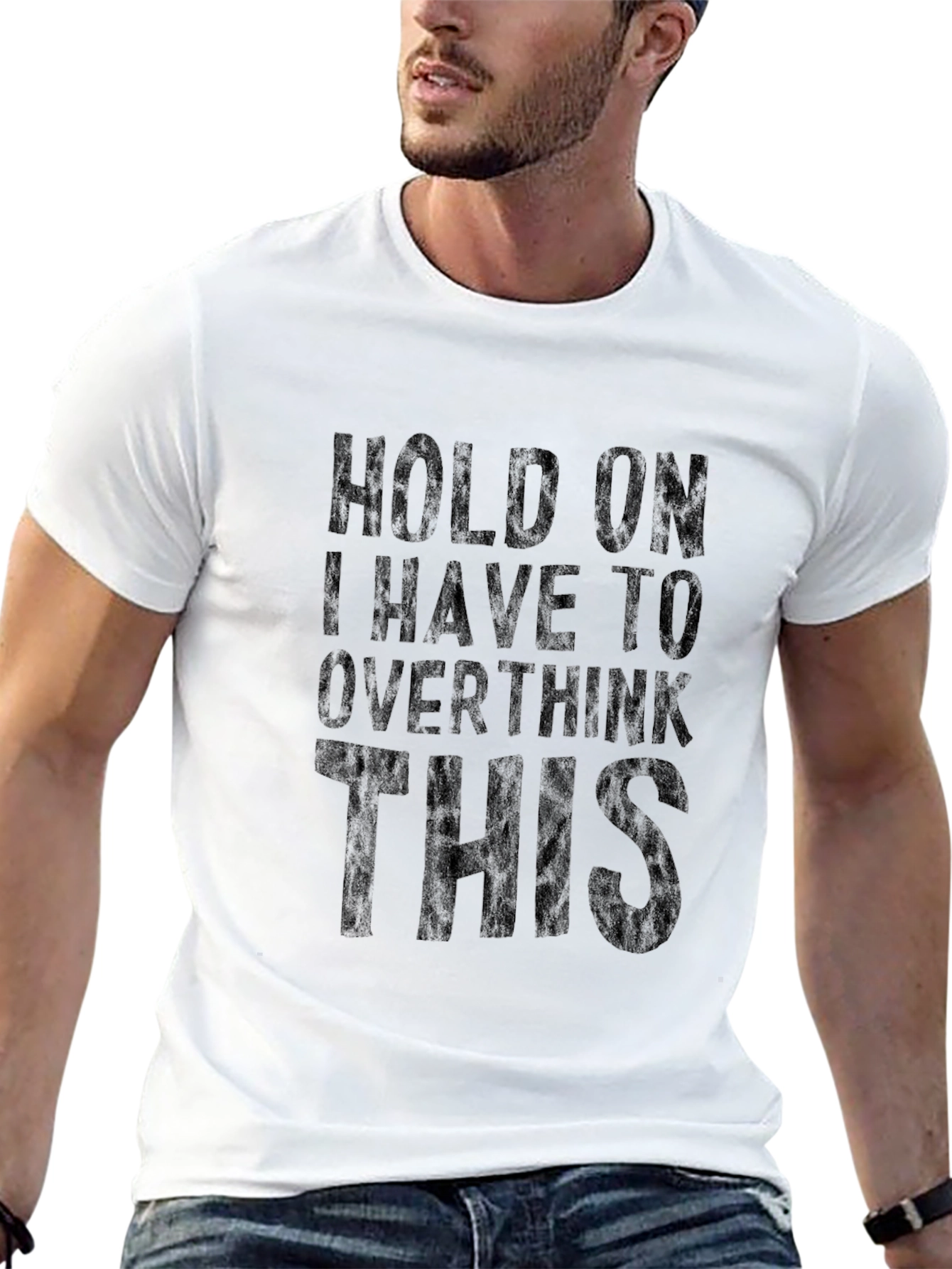 Overthinker Tee: Funny Sarcastic Black T-Shirt