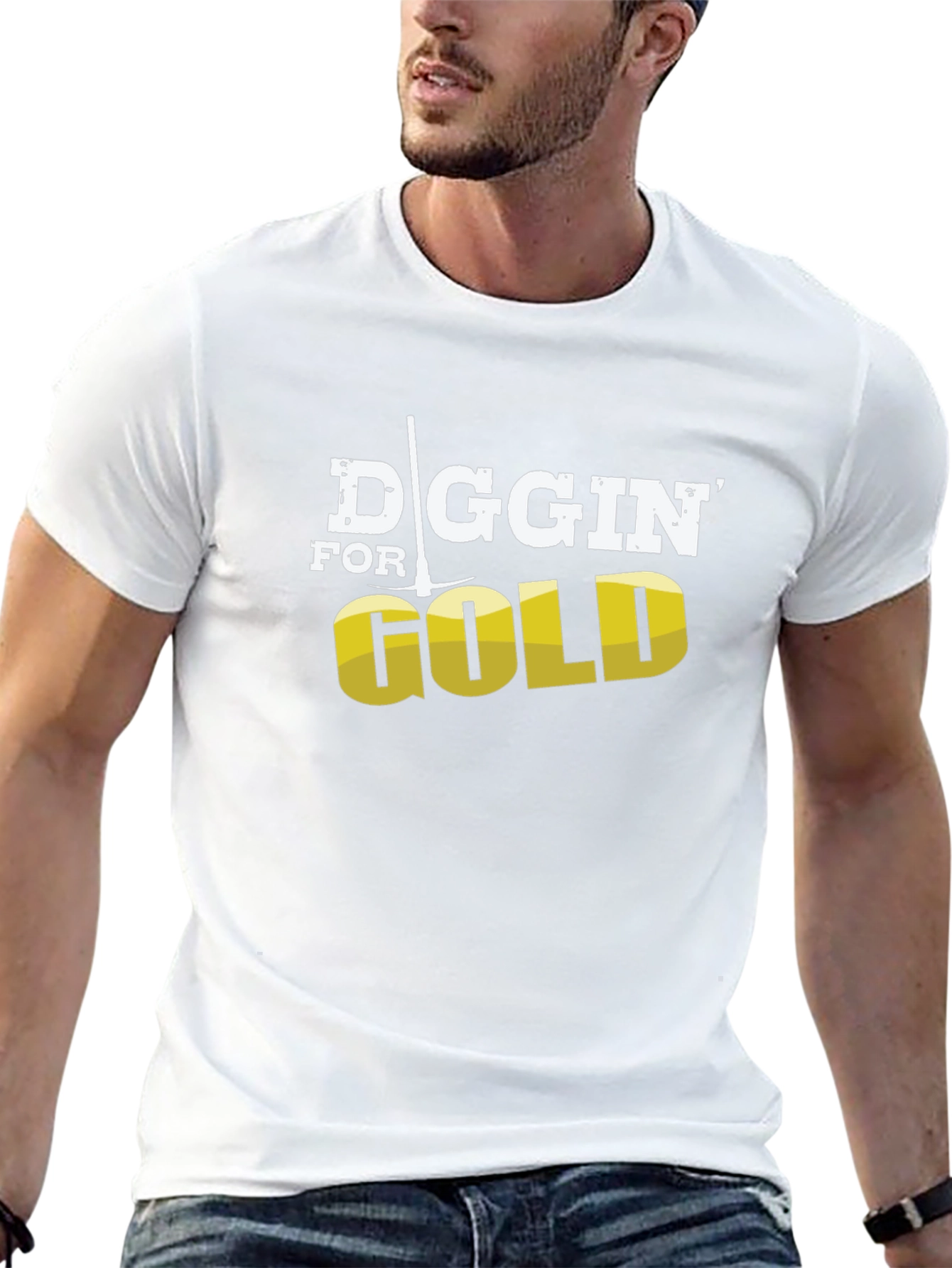 Diggin for Gold Mens Black T-Shirt