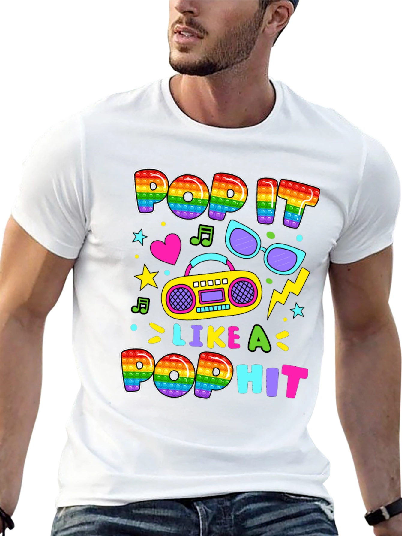 Pop It Like a Pop Hit Rainbow Bubble T-Shirt