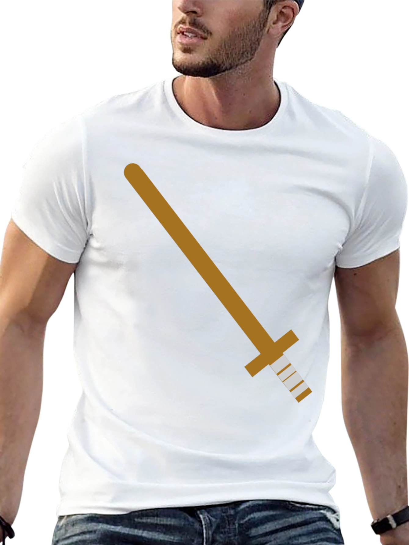 Sword Graphic Tee - Black Cotton T-Shirt