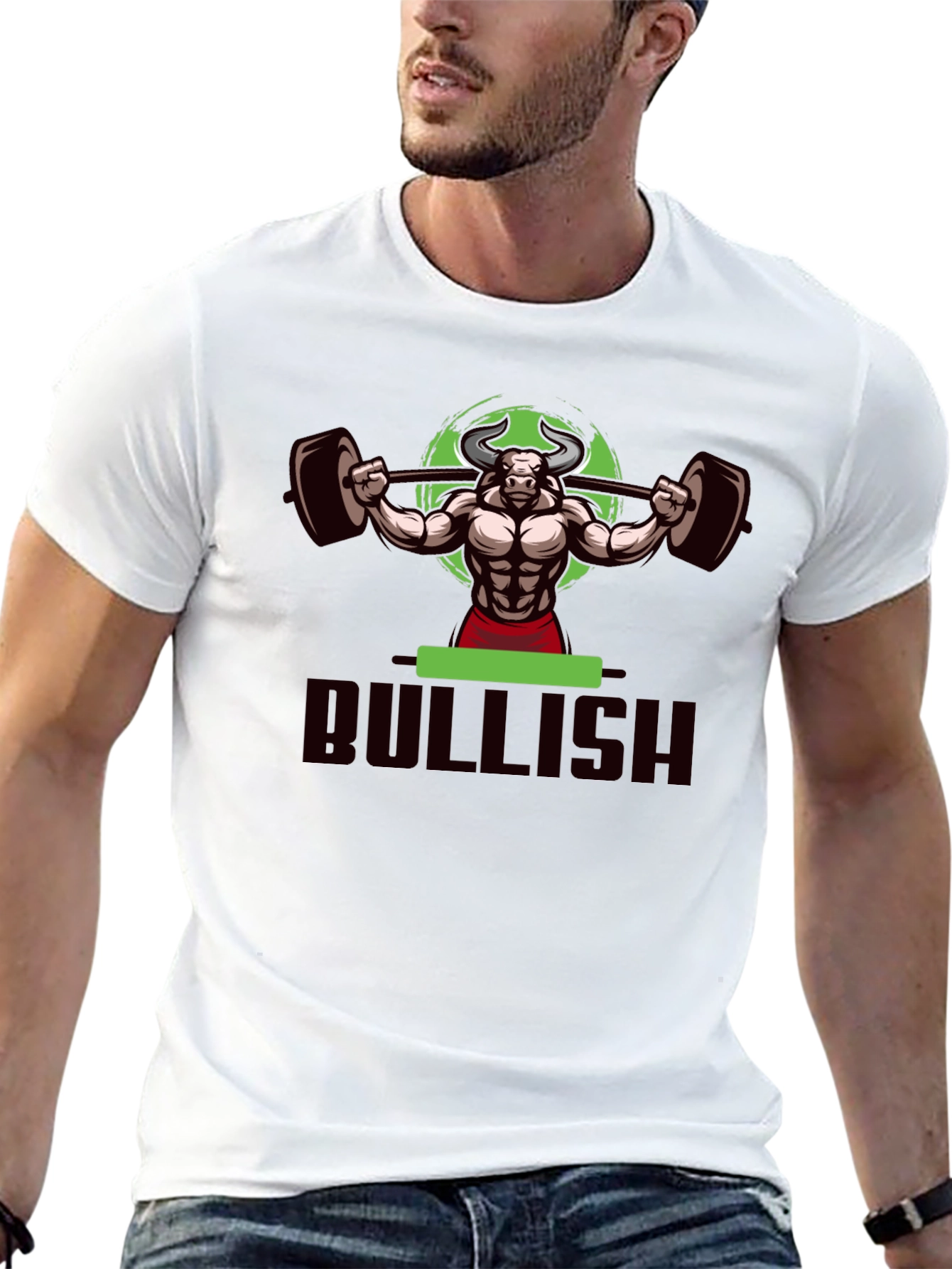 Bullish Weightlifting T-Shirt - Black Cotton Gym Tee
