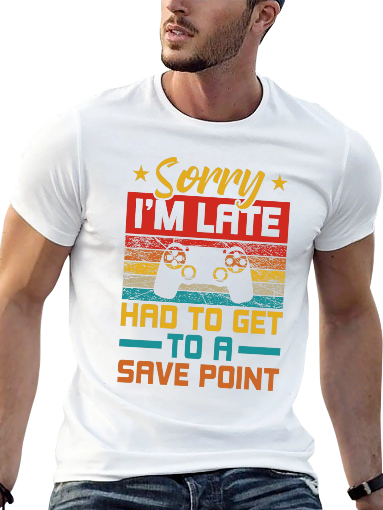 Gamer Sorry Im Late Save Point T-Shirt