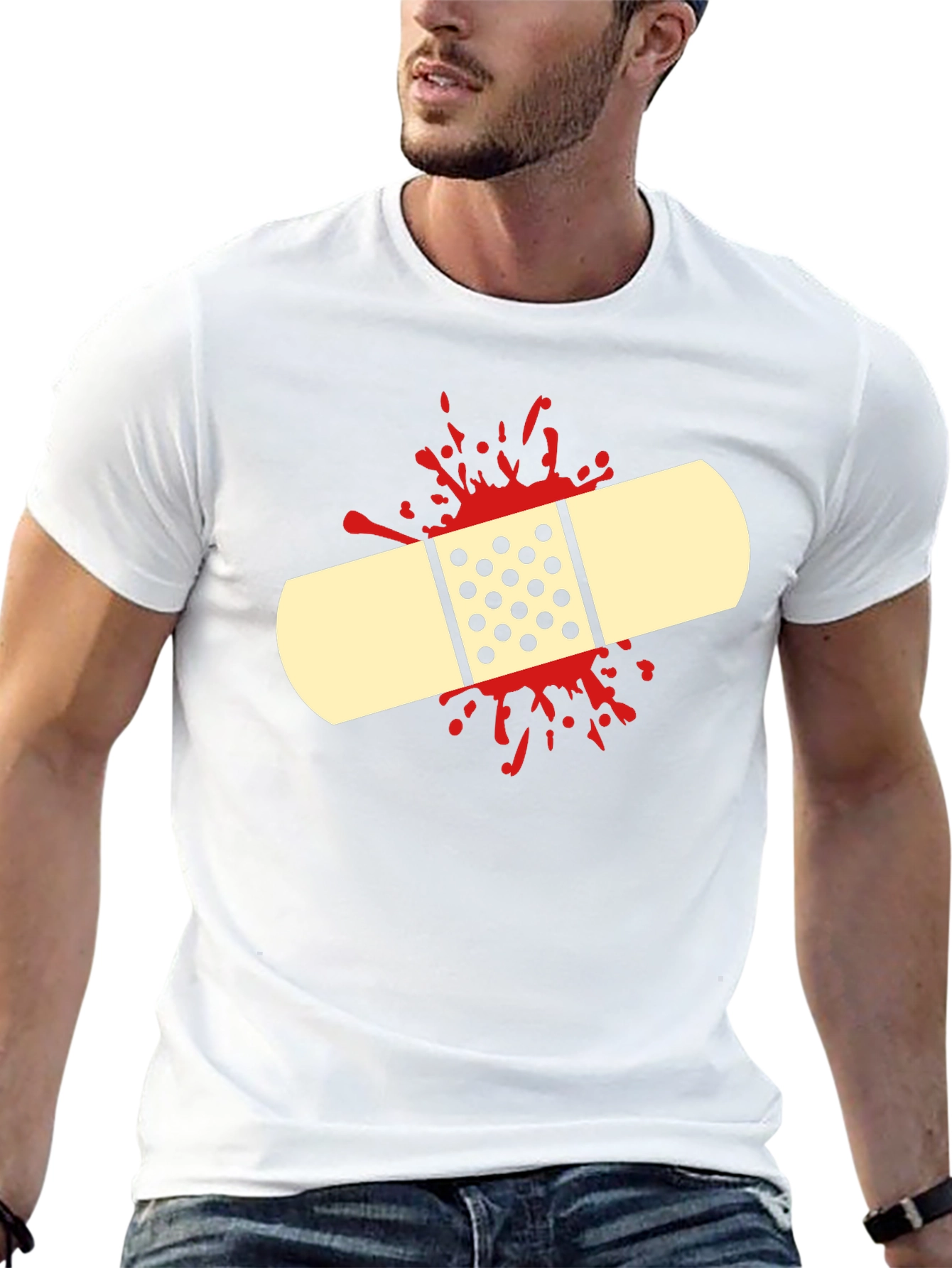 Bandage Graphic Tee - Humor First Aid Shirt