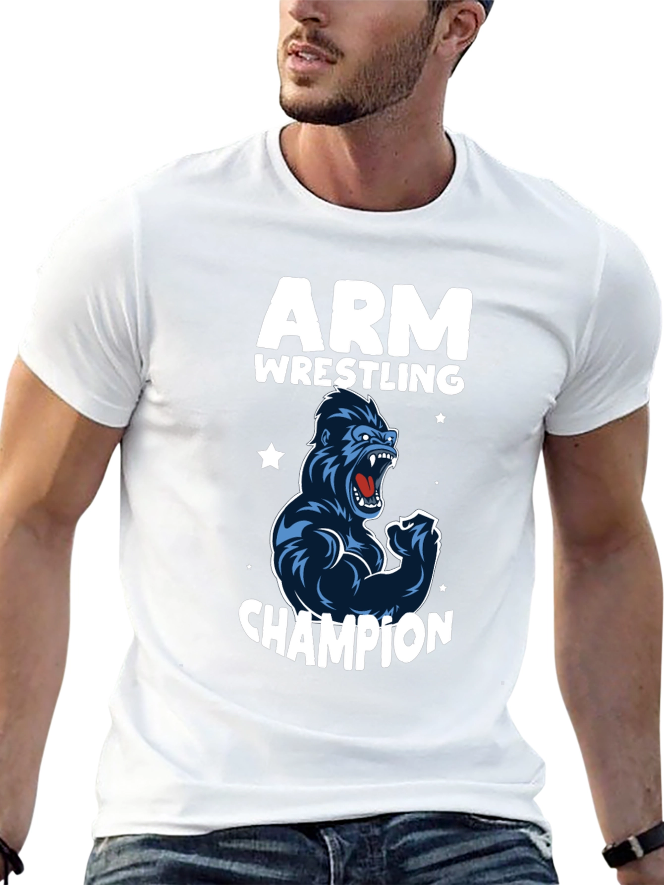 Arm Wrestling Champion Gorilla T-Shirt - Black