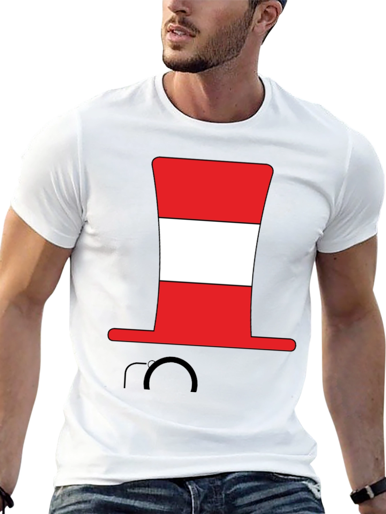 Striped Hat Graphic Tee
