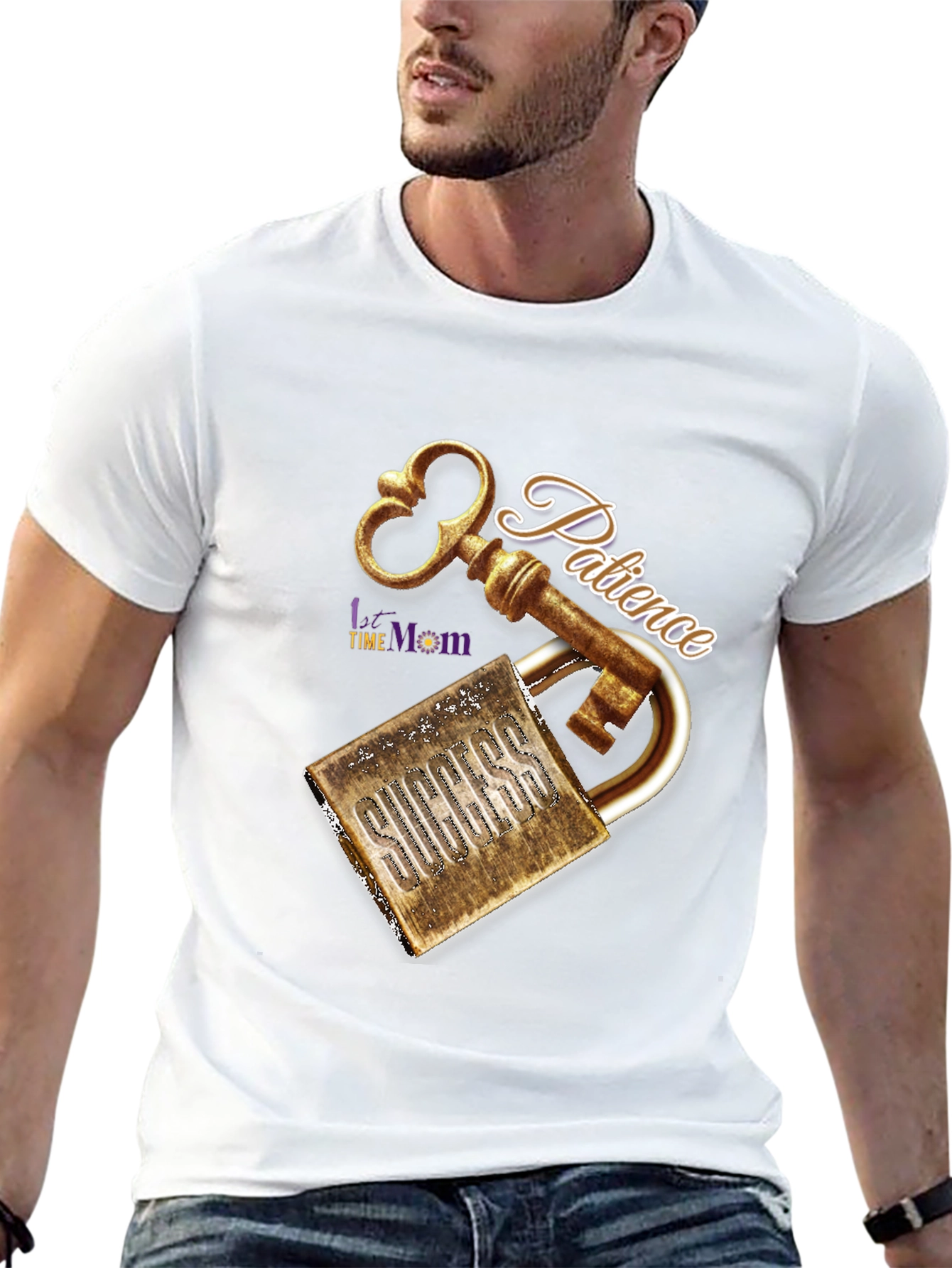 Patience Key to Success Black Graphic T-Shirt