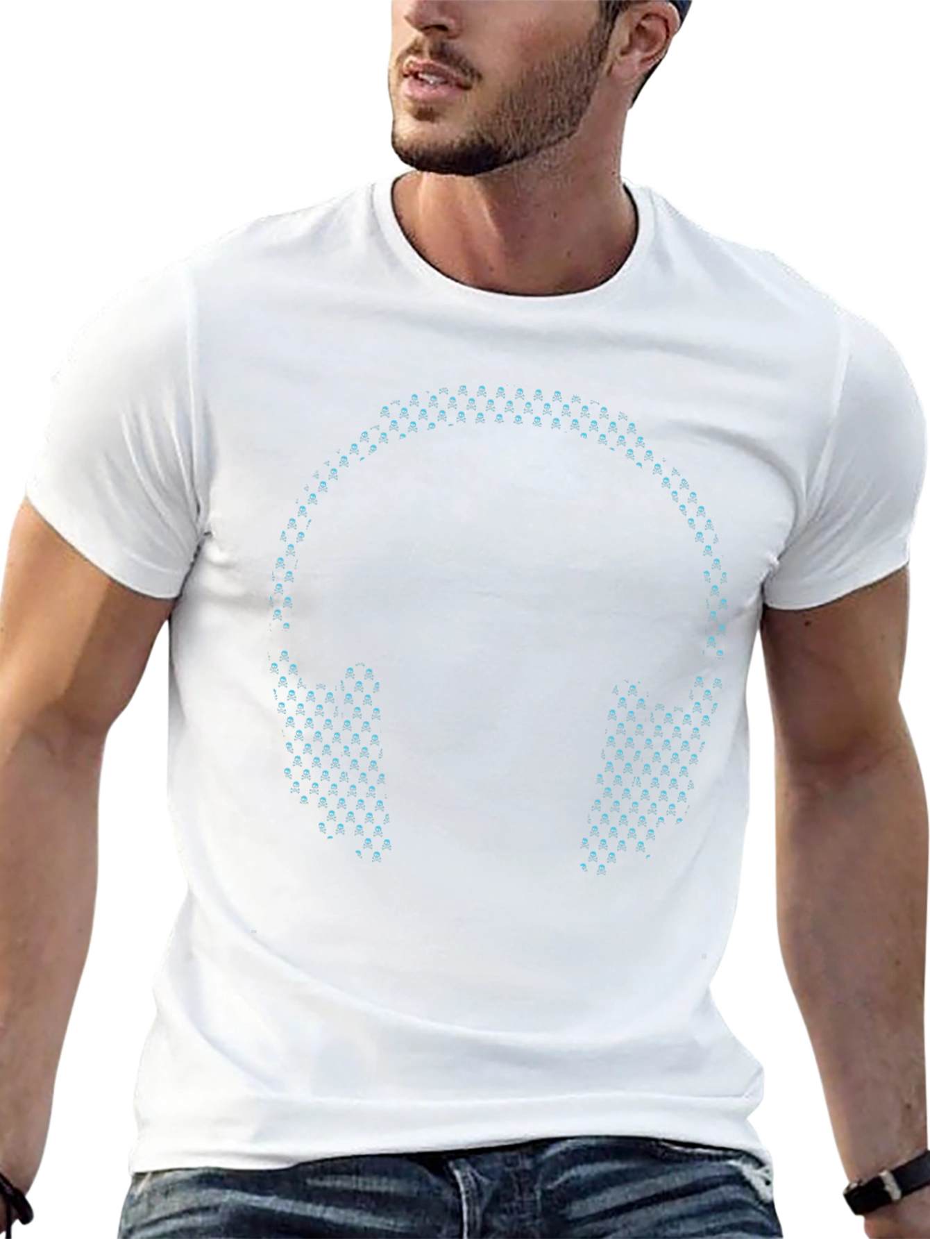 LED Headphones Black T-Shirt