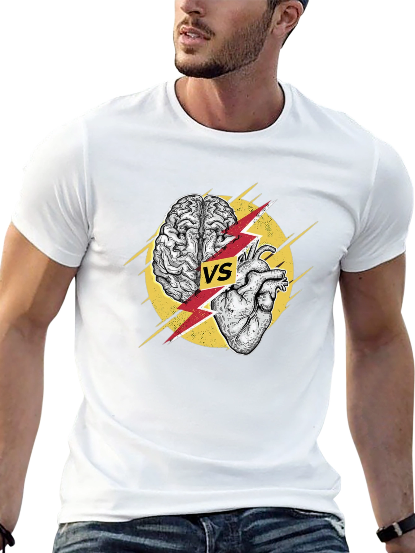 Brain vs Heart Graphic T-Shirt