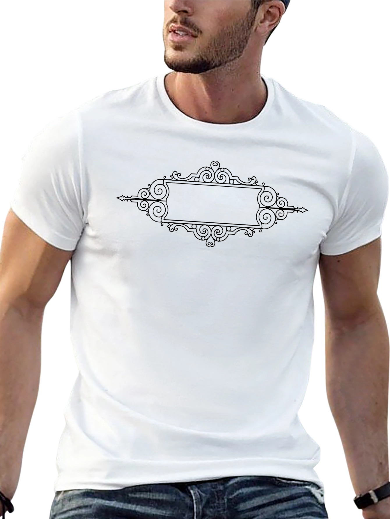 Elegant Framed Black T-Shirt