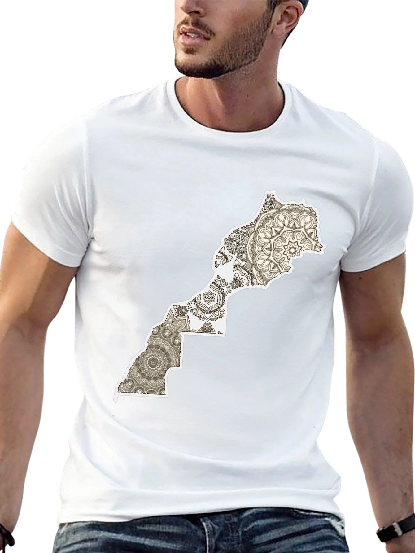 Morocco Map Mandala T-Shirt
