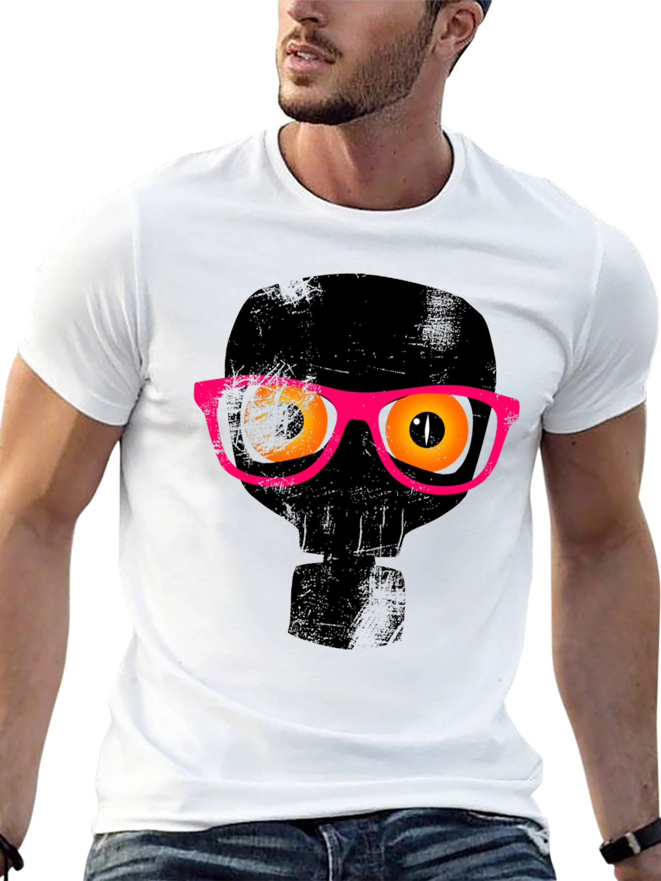 Funky Skull Graphic Tee - Mens Black T-Shirt
