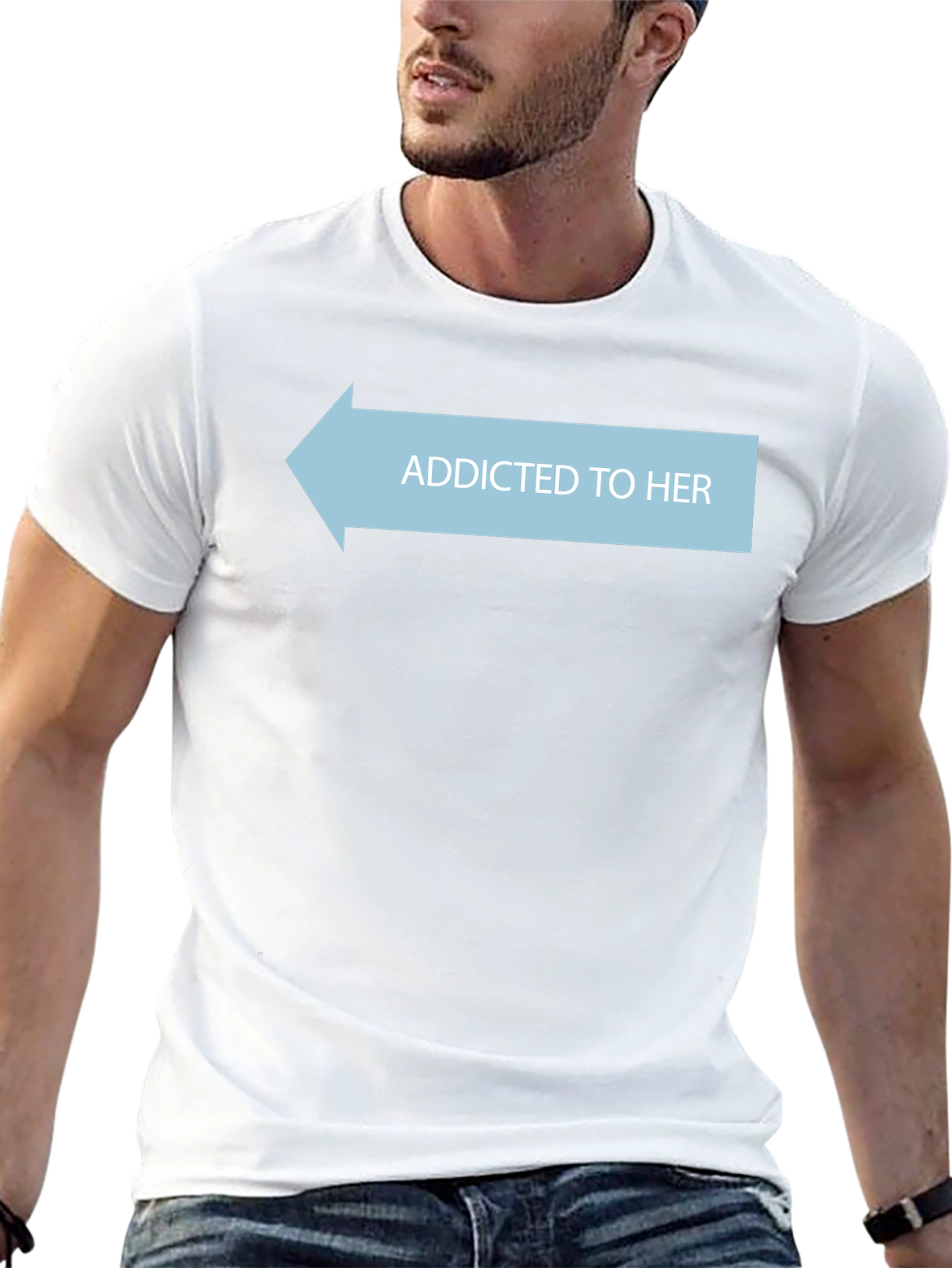 Addicted To Her Tee - Novelty Graphic T-Shirt