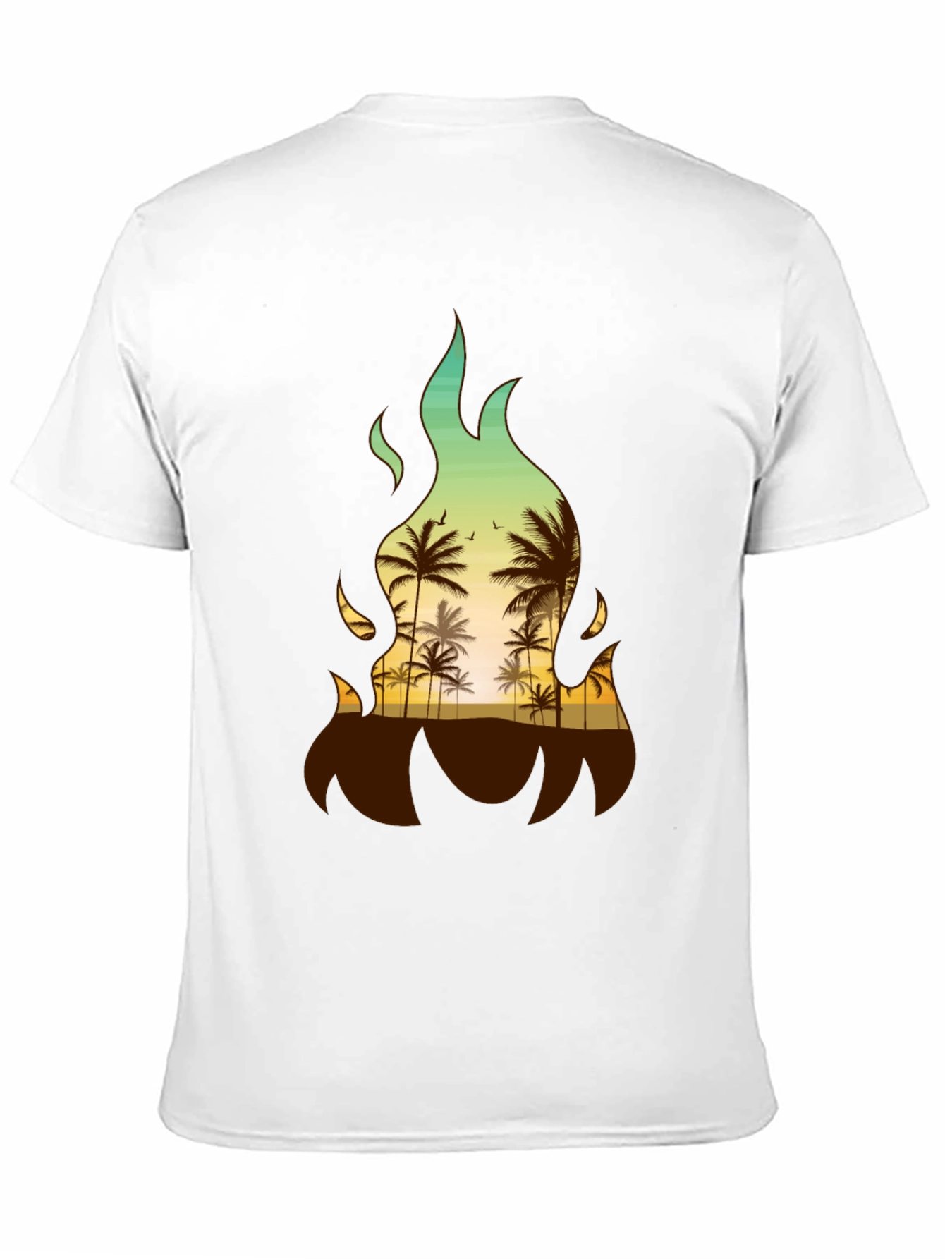Tropical Fire Palm Tree Graphic Tee