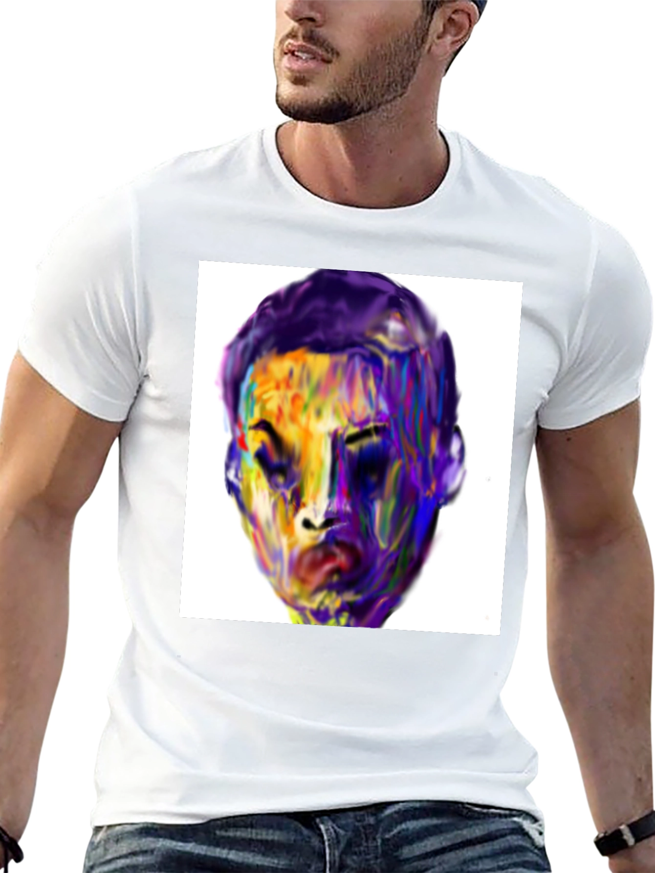 Artistic Portrait Graphic T-Shirt - Black