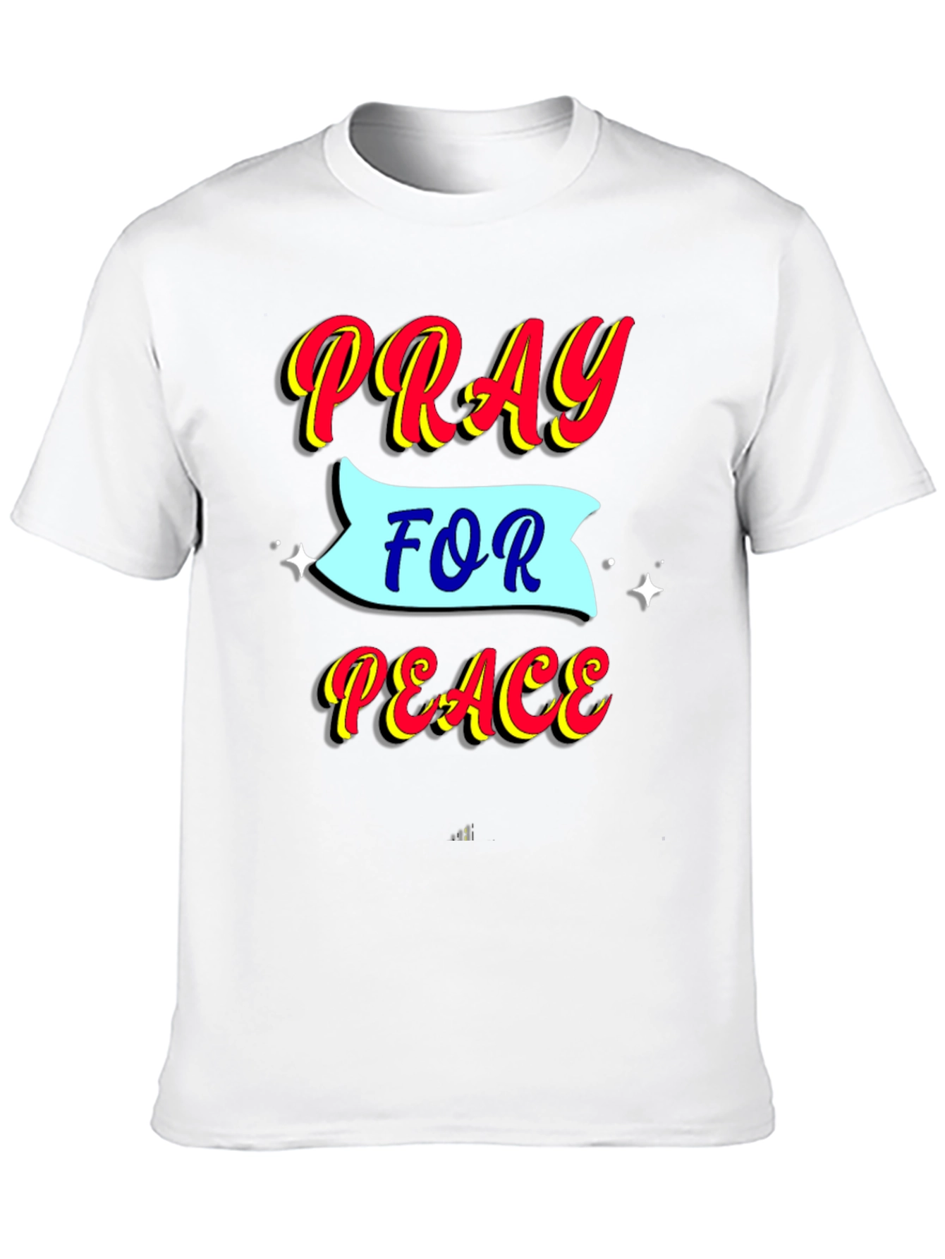 Pray for Peace Black Graphic T-Shirt