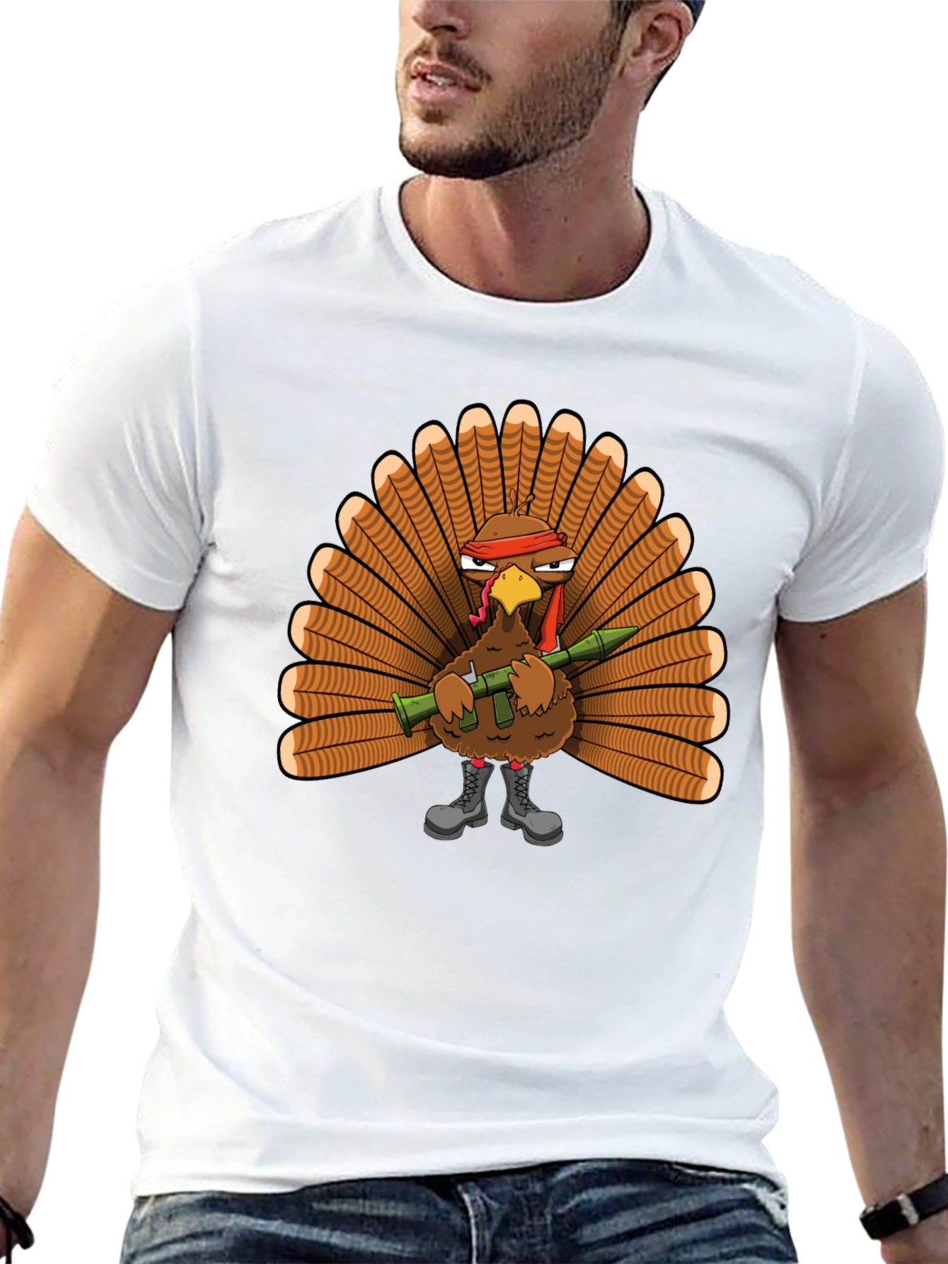 Turkey Rambo Graphic T-Shirt