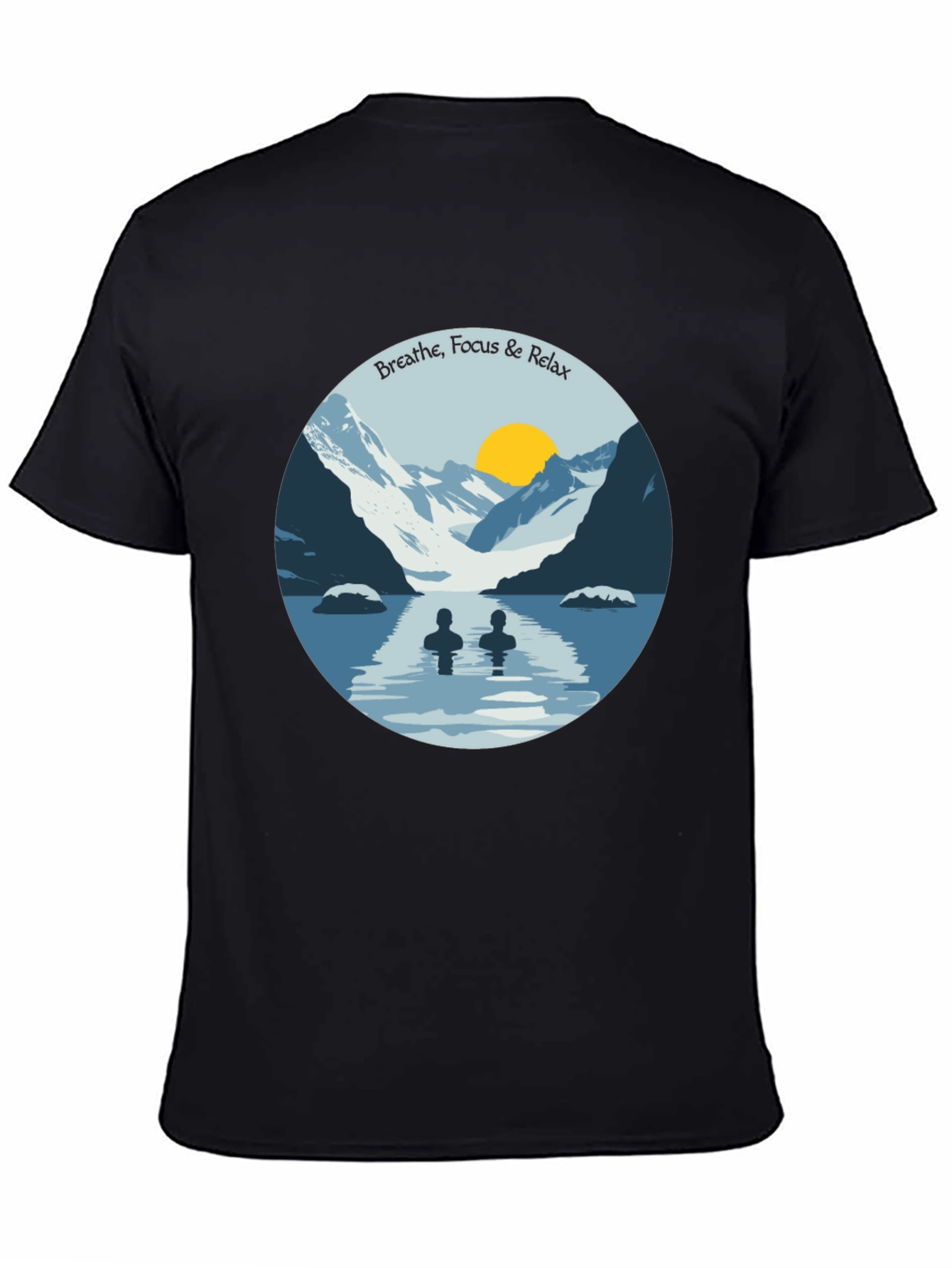 Breathe Focus Relax Graphic Tee - Black