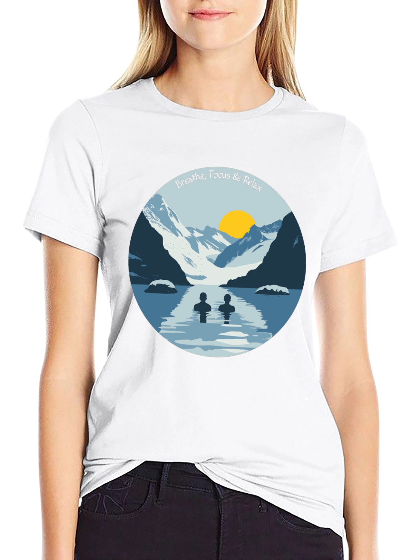 Breathe Focus Relax Graphic Tee - Black