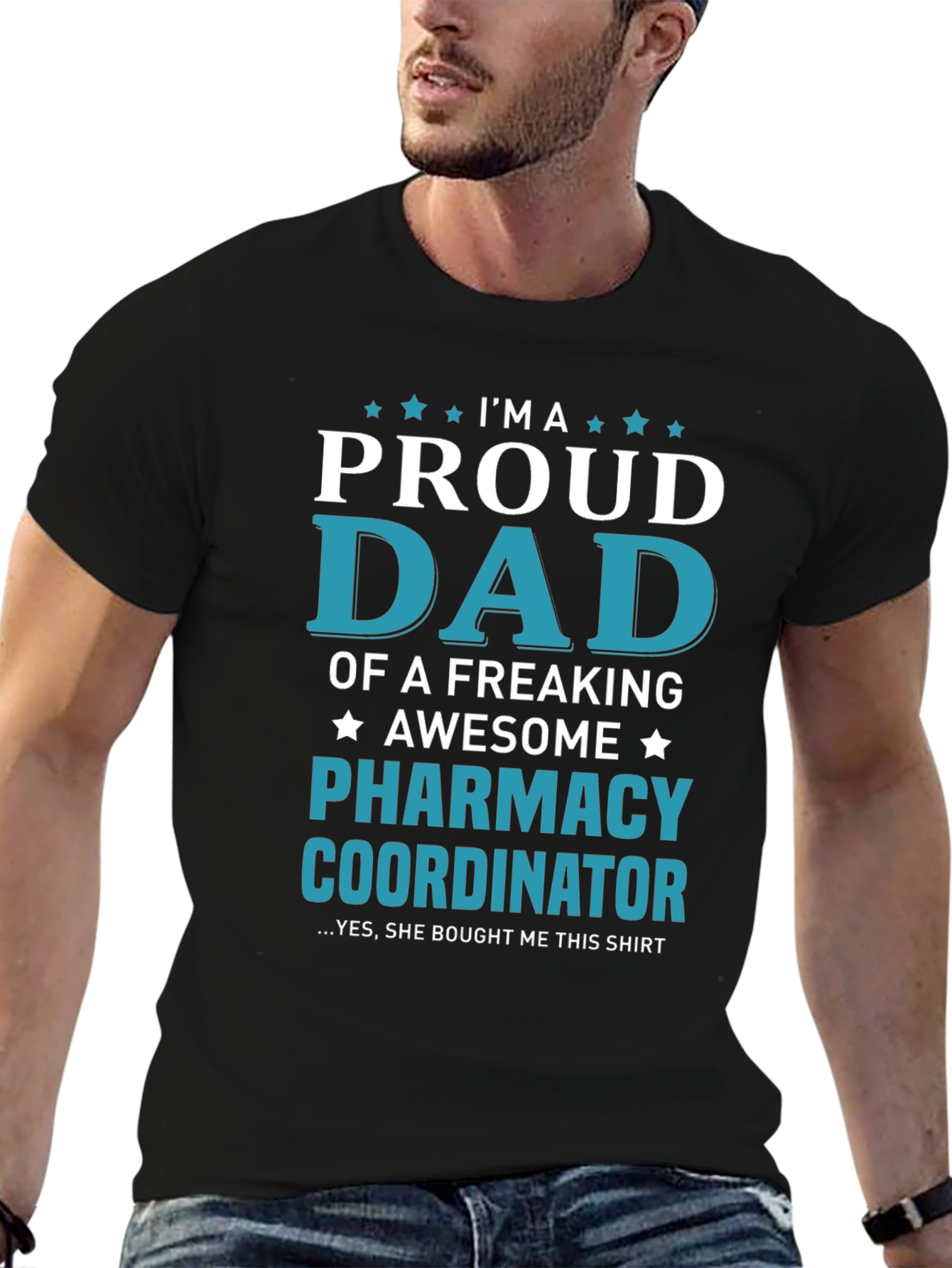 Proud Dad Pharmacy Coordinator T-Shirt | Funny Pharmacist Dad Tee | Medical Worker Gift Shirt | Healthcare Graphic Tee | Free Shipping $50+