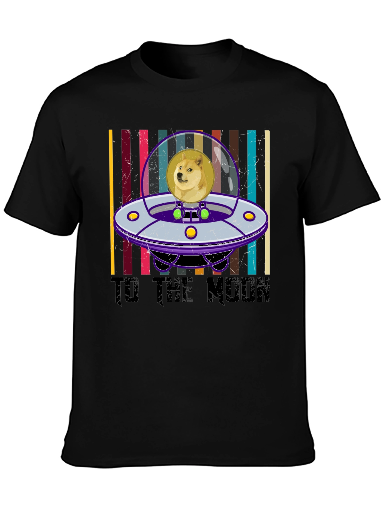 Doge to the Moon T-Shirt Crypto Black Cotton Tee
