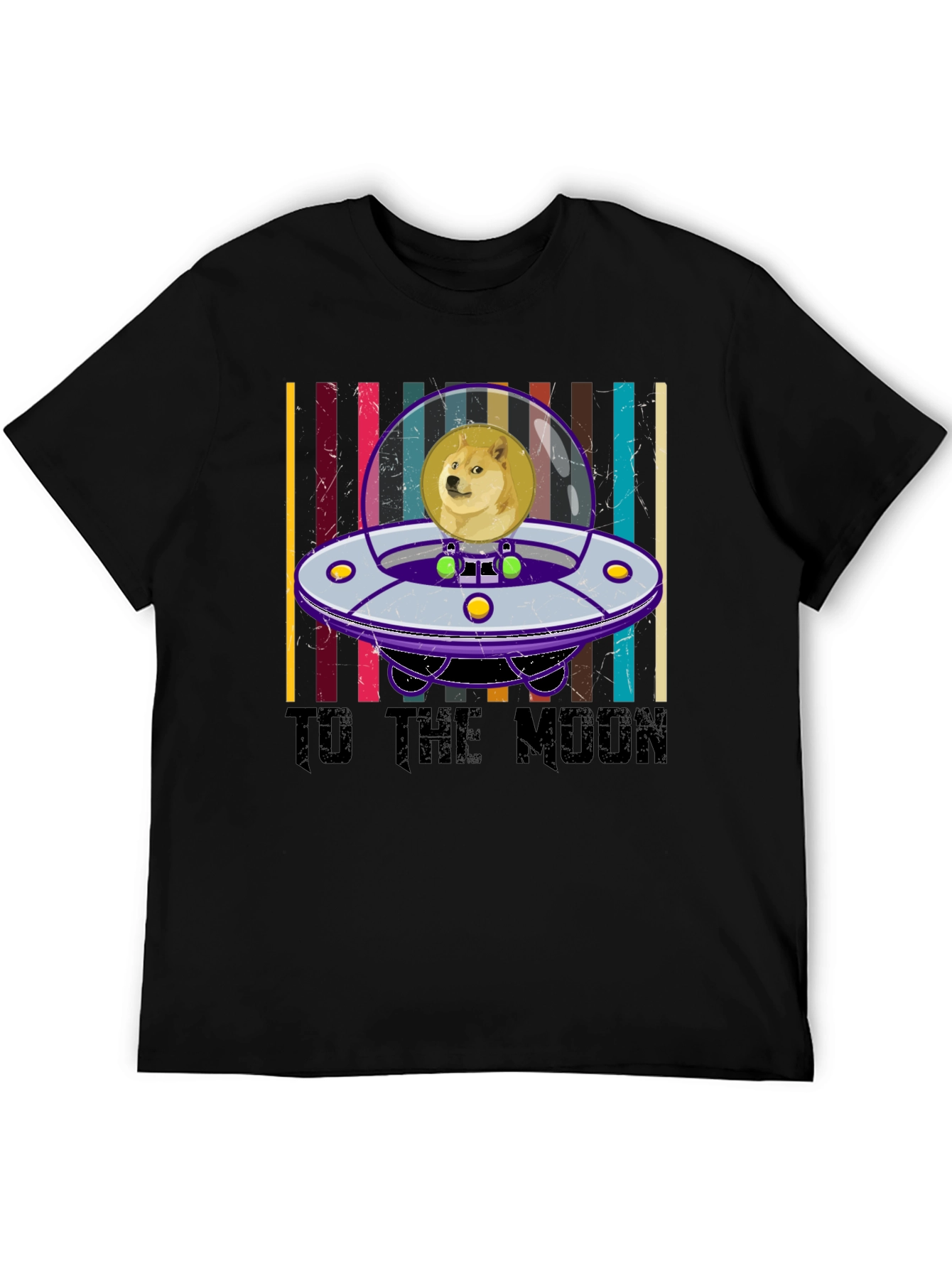 Doge to the Moon T-Shirt Crypto Black Cotton Tee