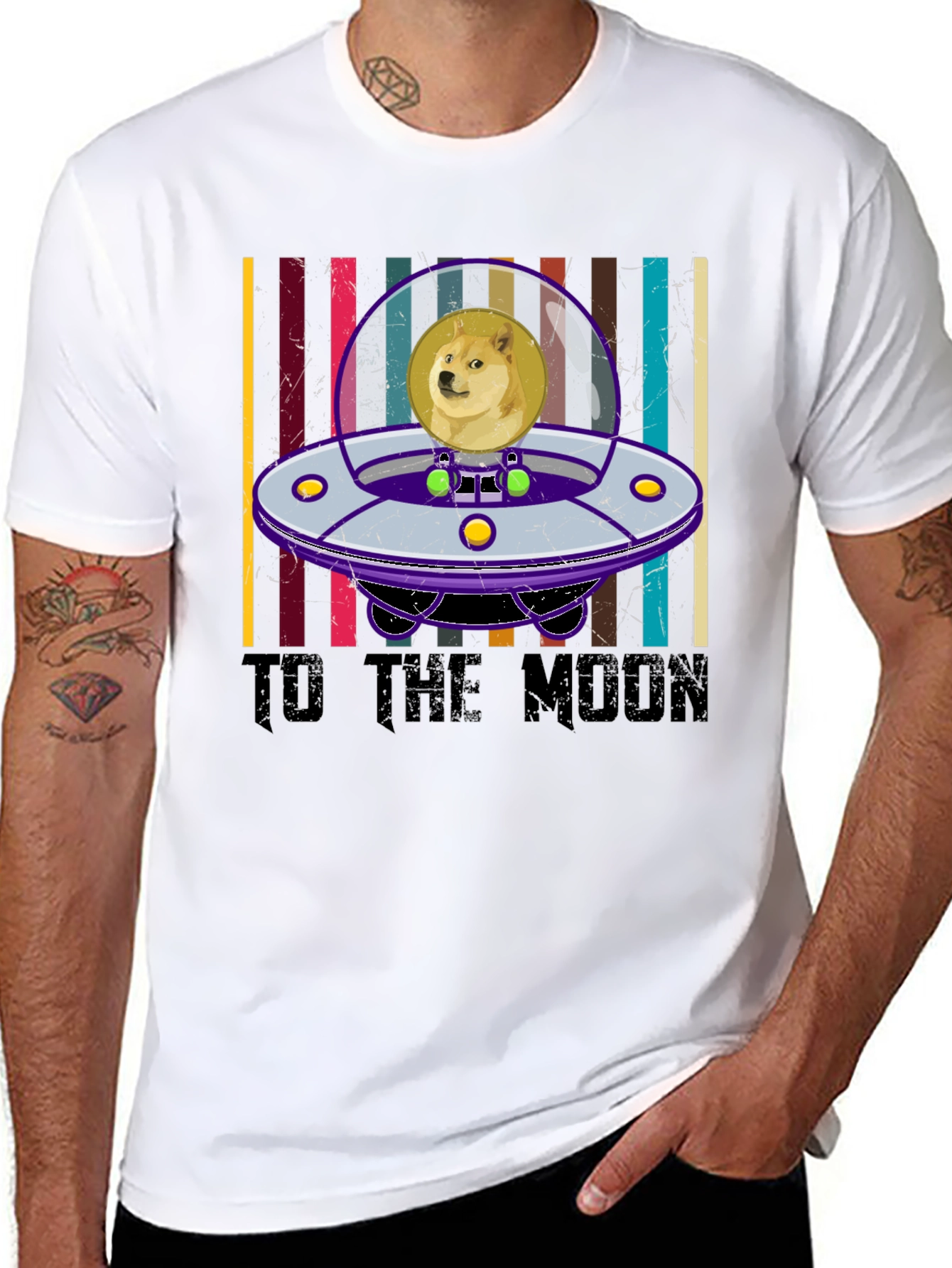 Doge to the Moon T-Shirt Crypto Black Cotton Tee
