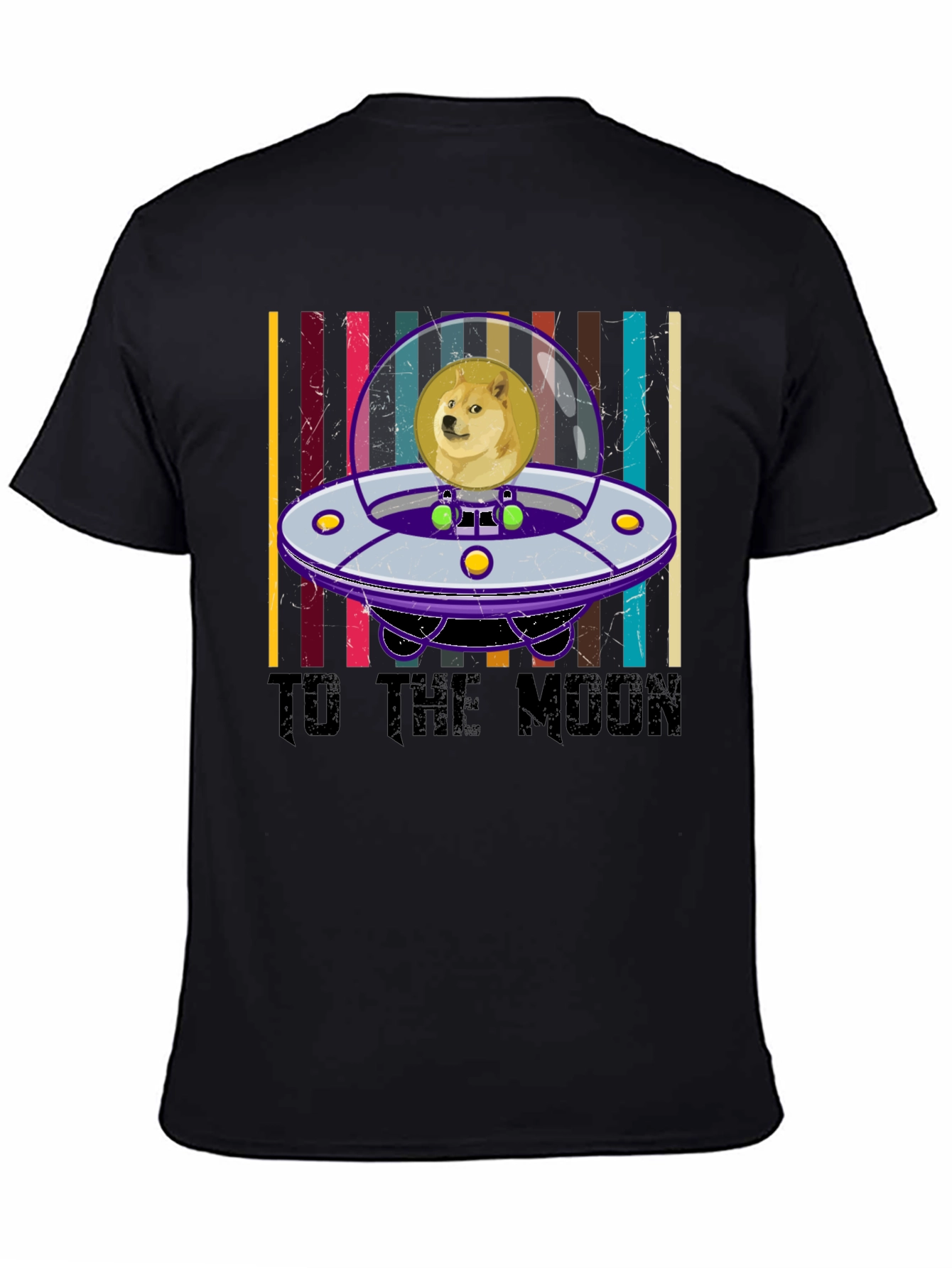 Doge to the Moon T-Shirt Crypto Black Cotton Tee