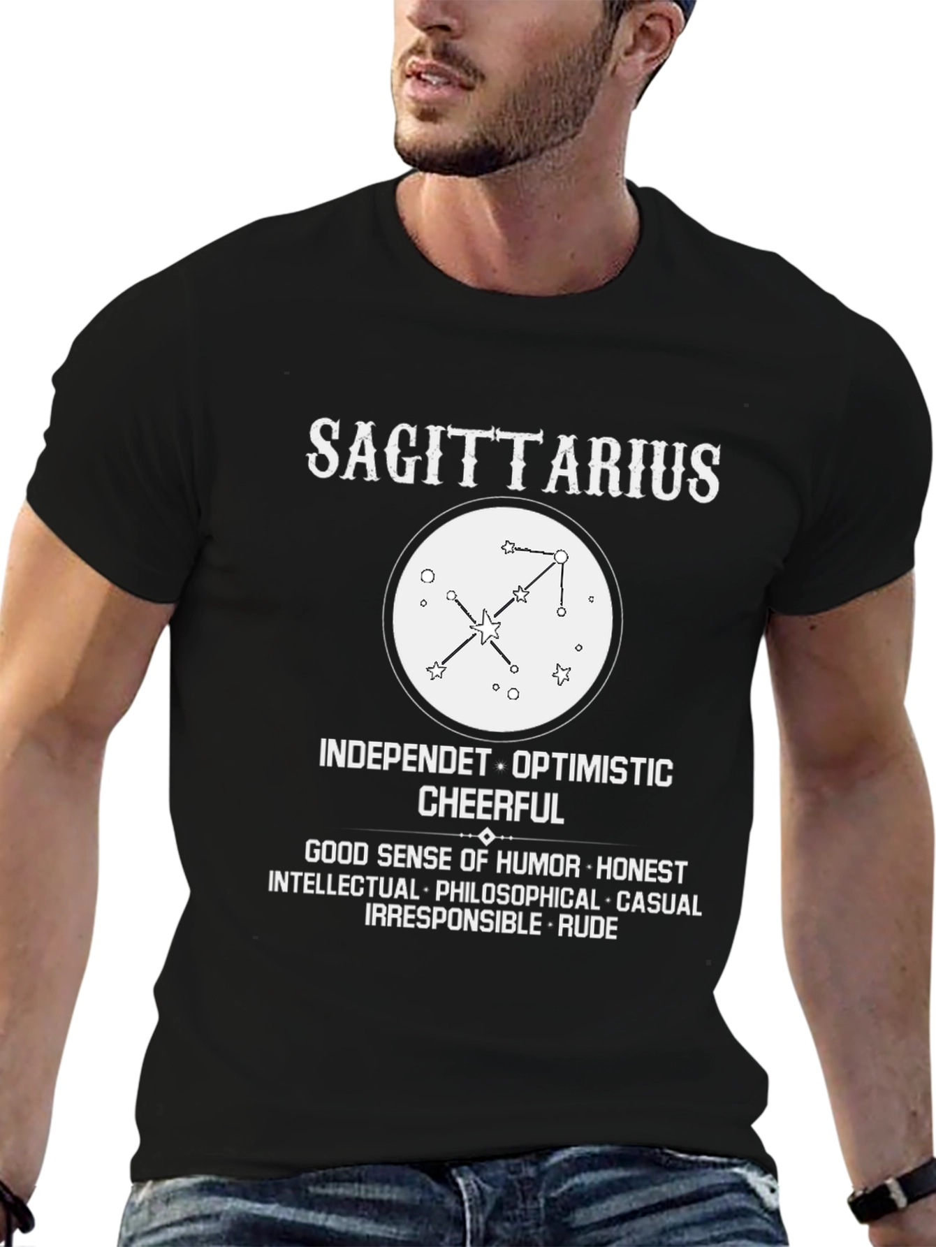 Sagittarius Zodiac T-Shirt Horoscope Constellation Tee