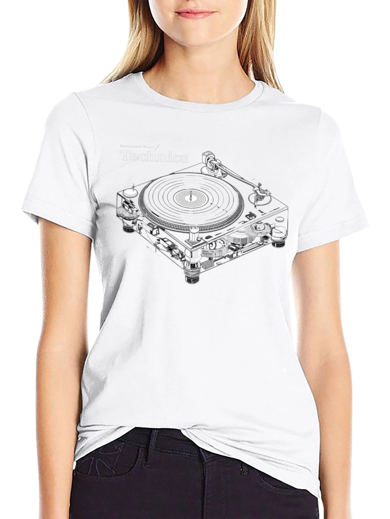 Technics Turntable Graphic Tee - Black
