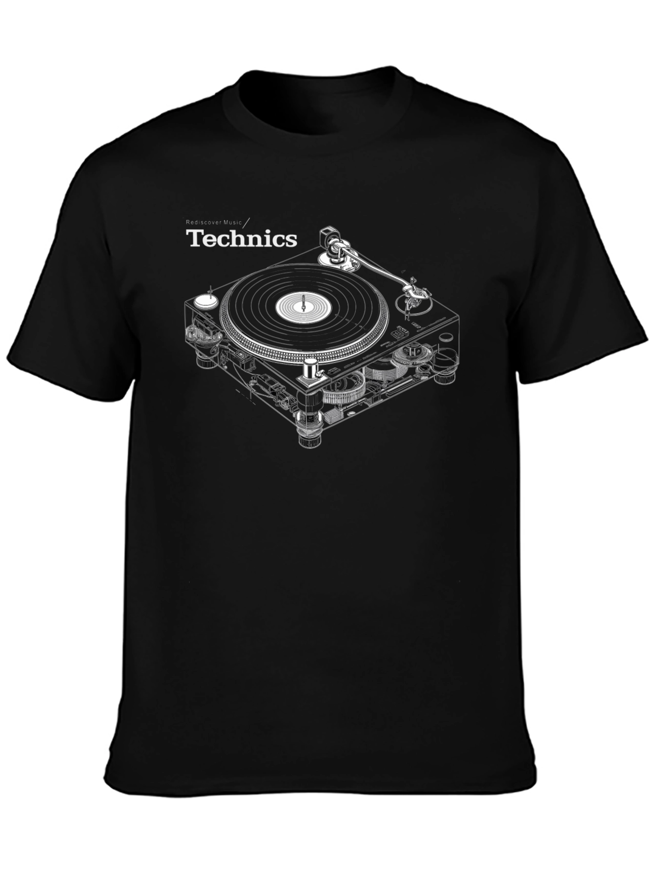 Technics Turntable Graphic Tee - Black