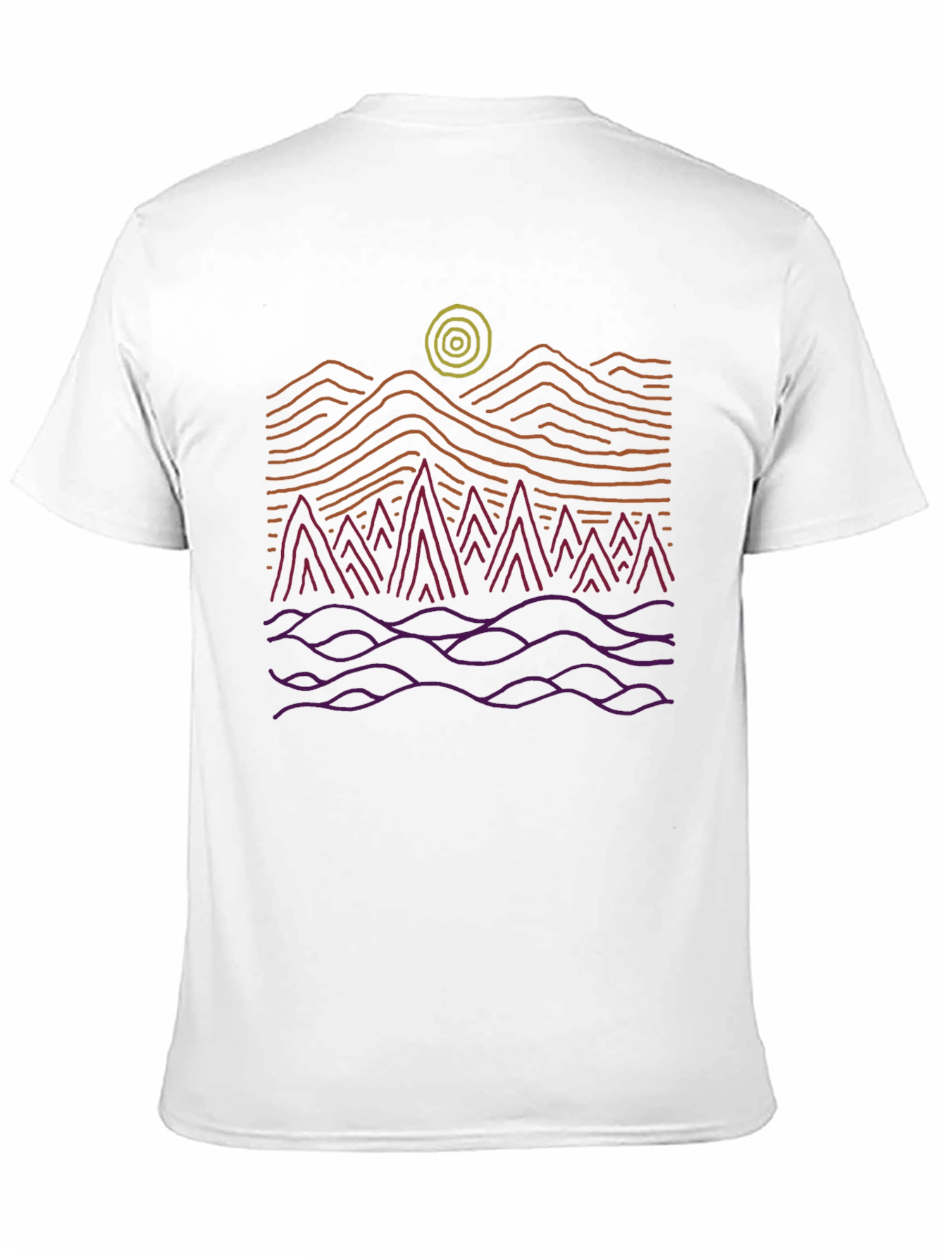 Abstract Mountain Landscape Tee - Graphic Print Shirt