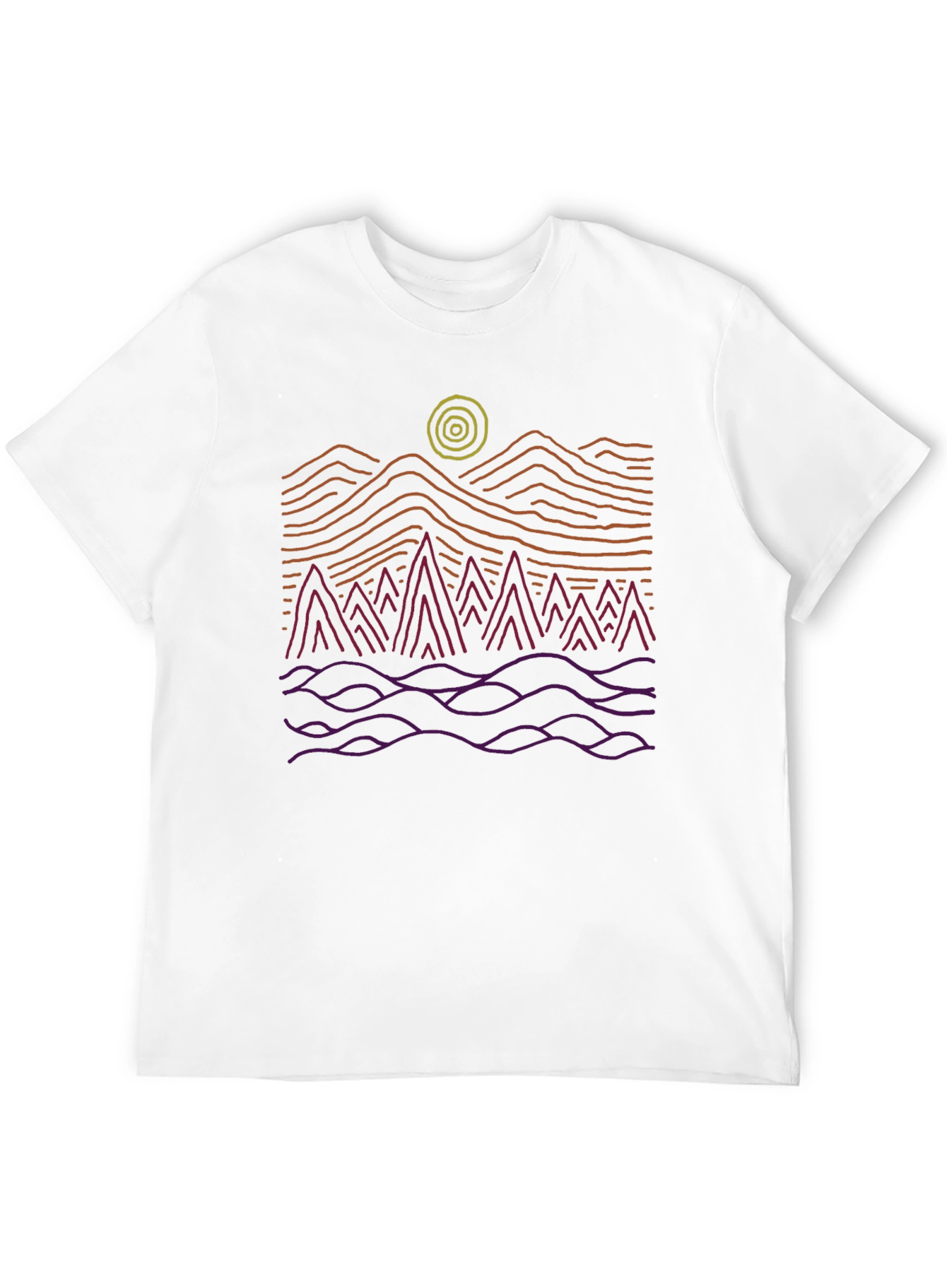 Abstract Mountain Landscape Tee - Graphic Print Shirt