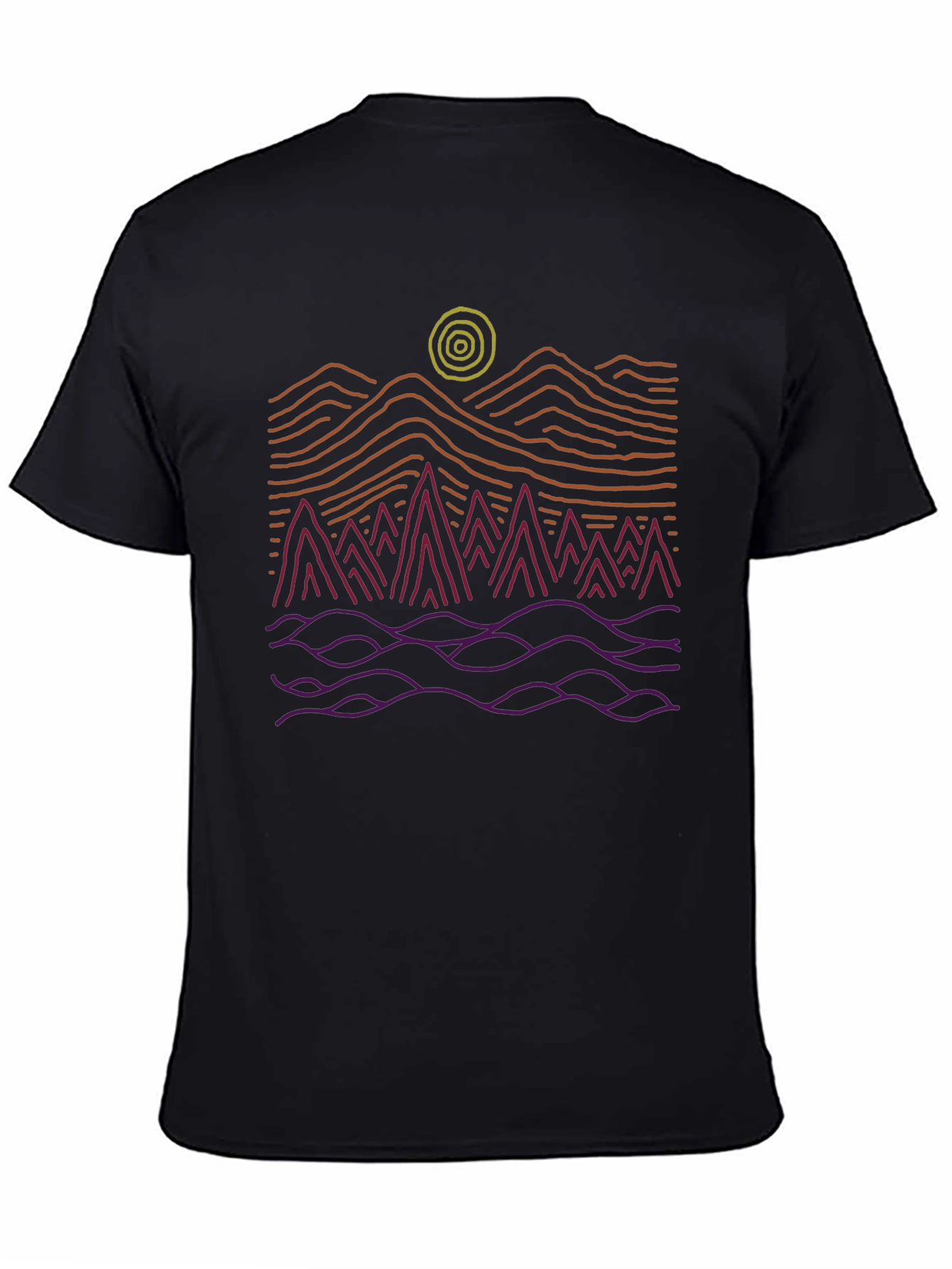 Abstract Mountain Landscape Tee - Graphic Print Shirt
