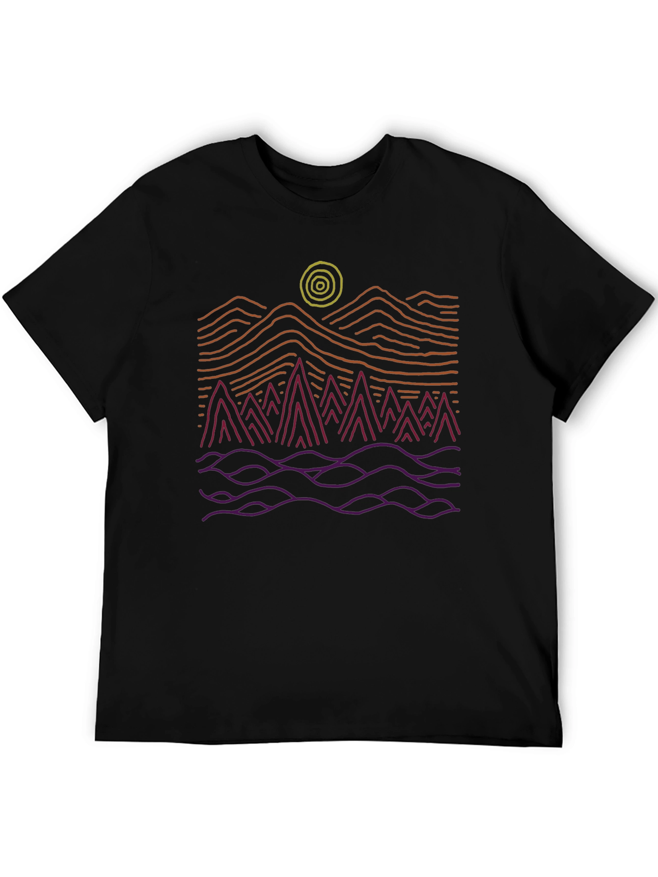 Abstract Mountain Landscape Tee - Graphic Print Shirt