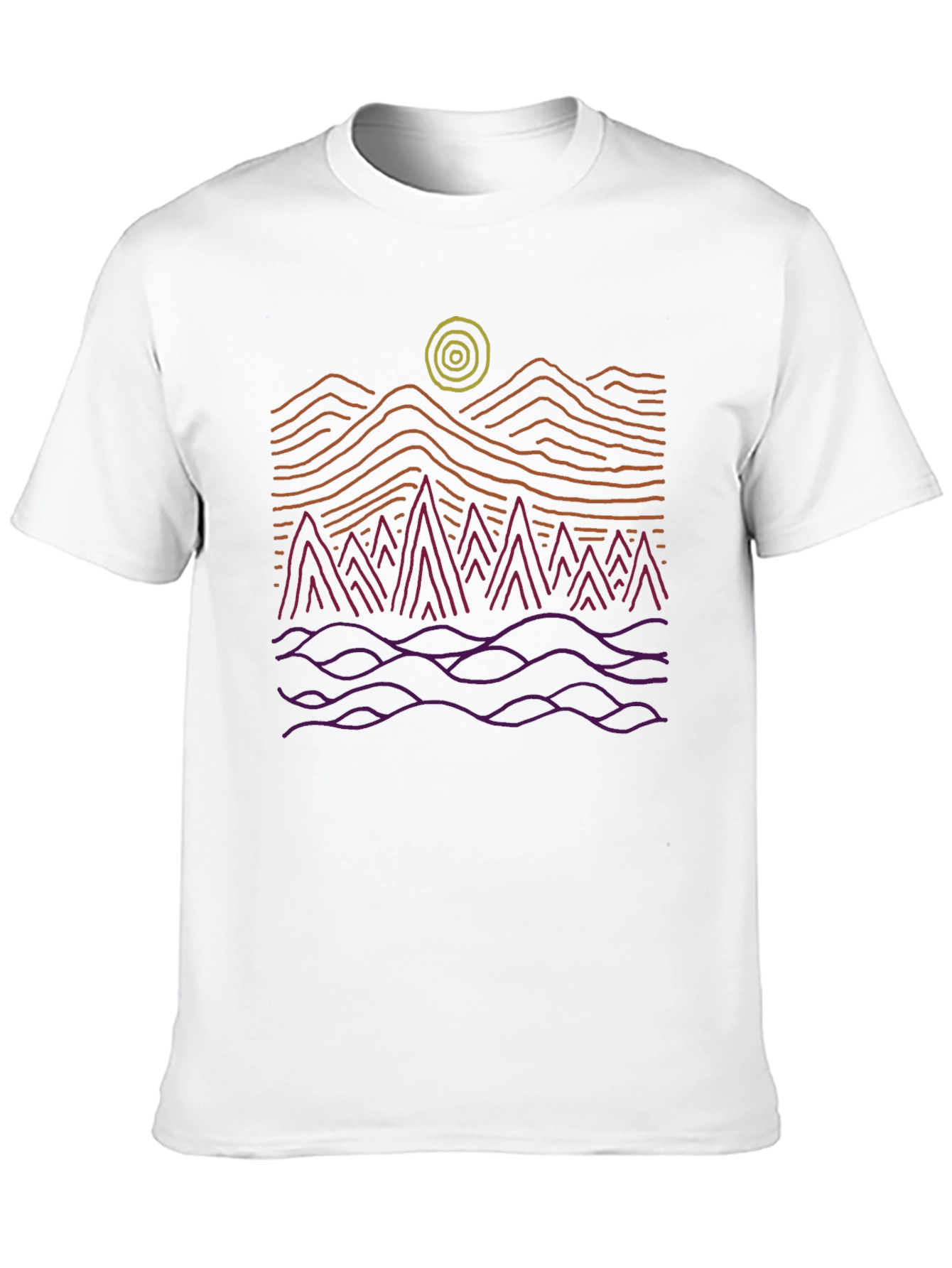 Abstract Mountain Landscape Tee - Graphic Print Shirt