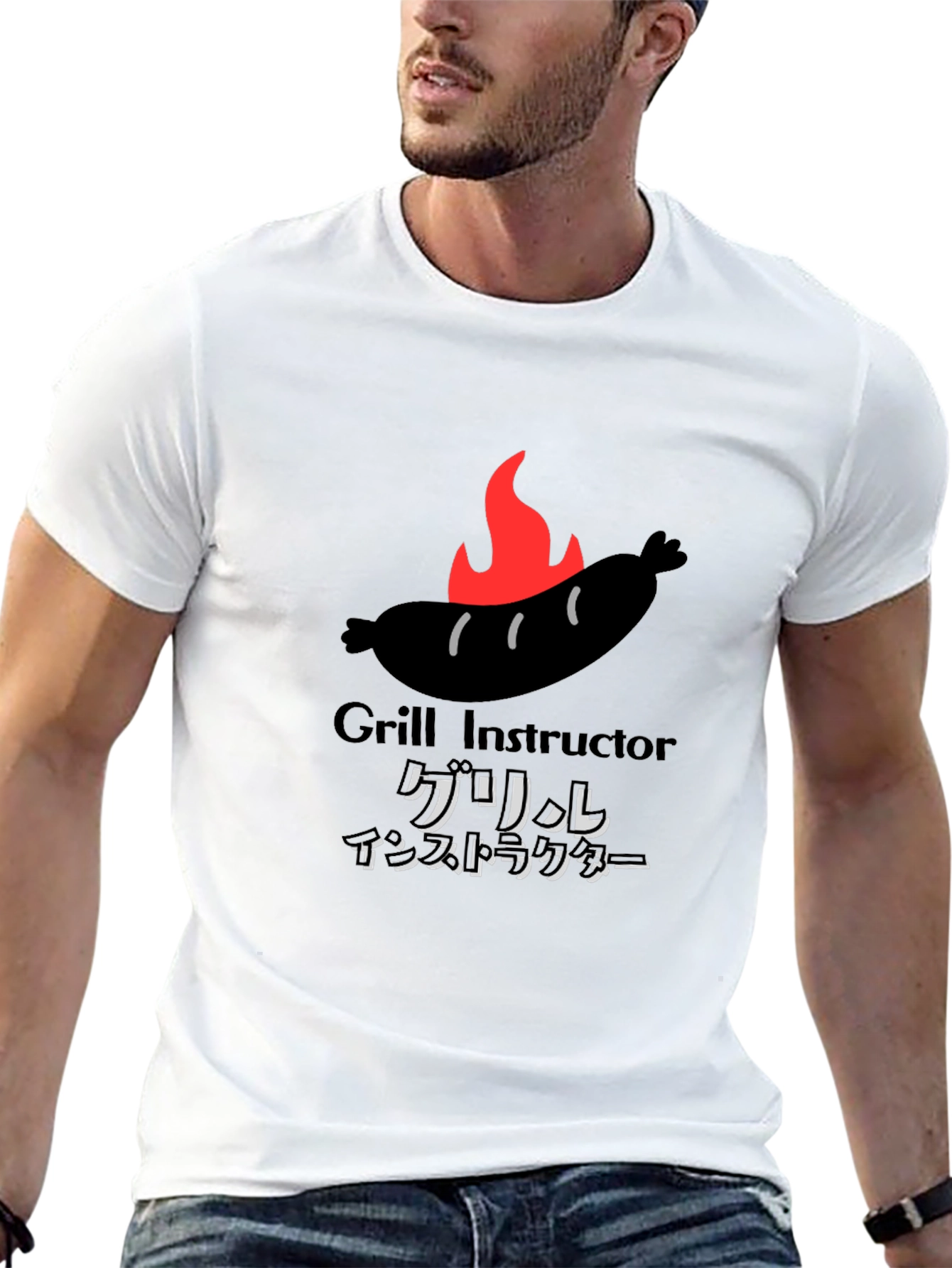 Grill Instructor T-Shirt - BBQ Sausage Graphic Tee