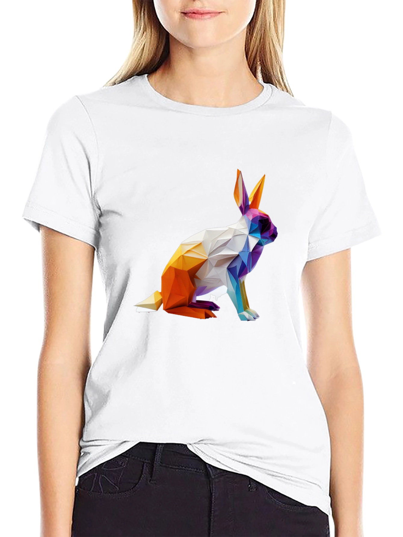 Geometric Rabbit Graphic T-Shirt