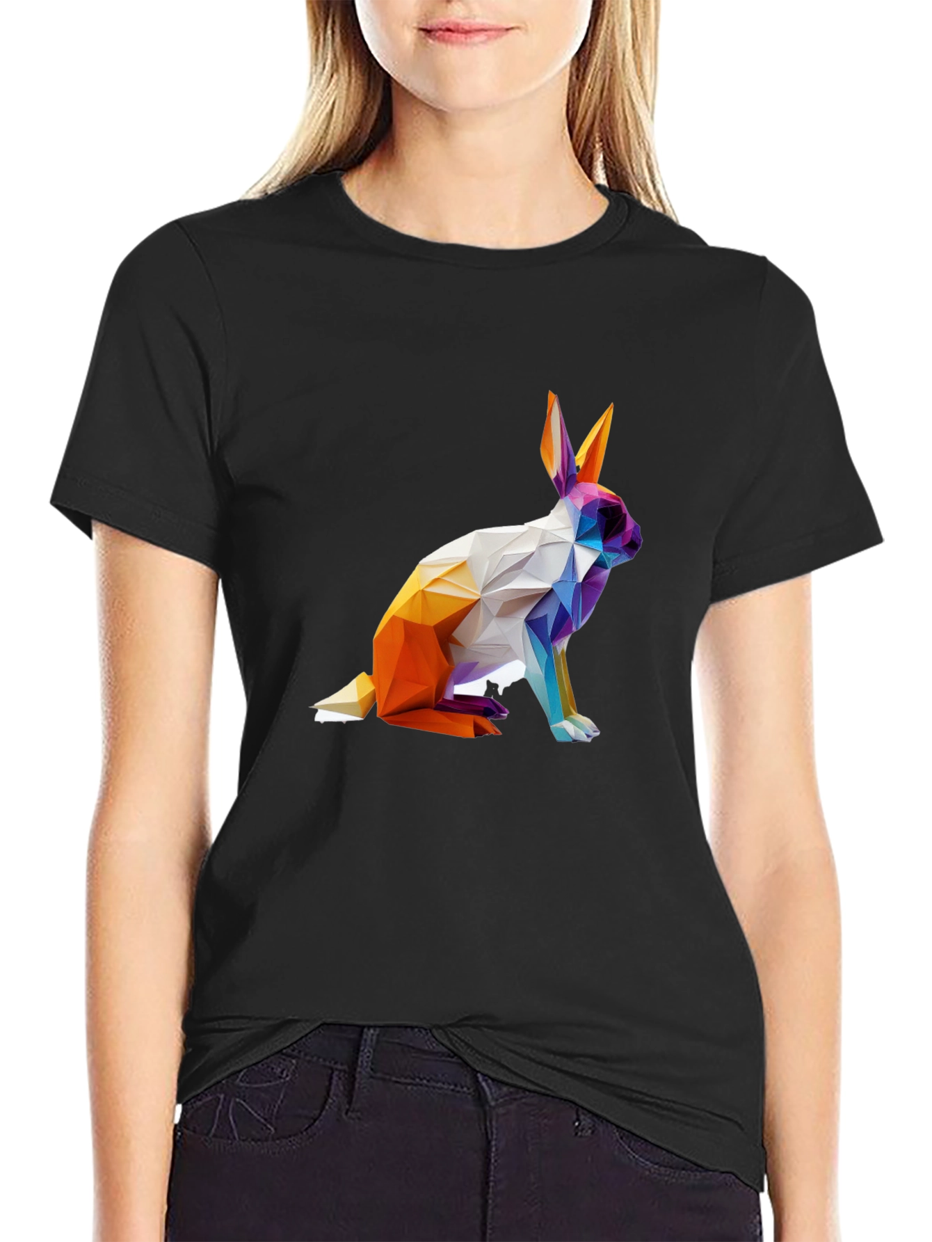 Geometric Rabbit Graphic T-Shirt