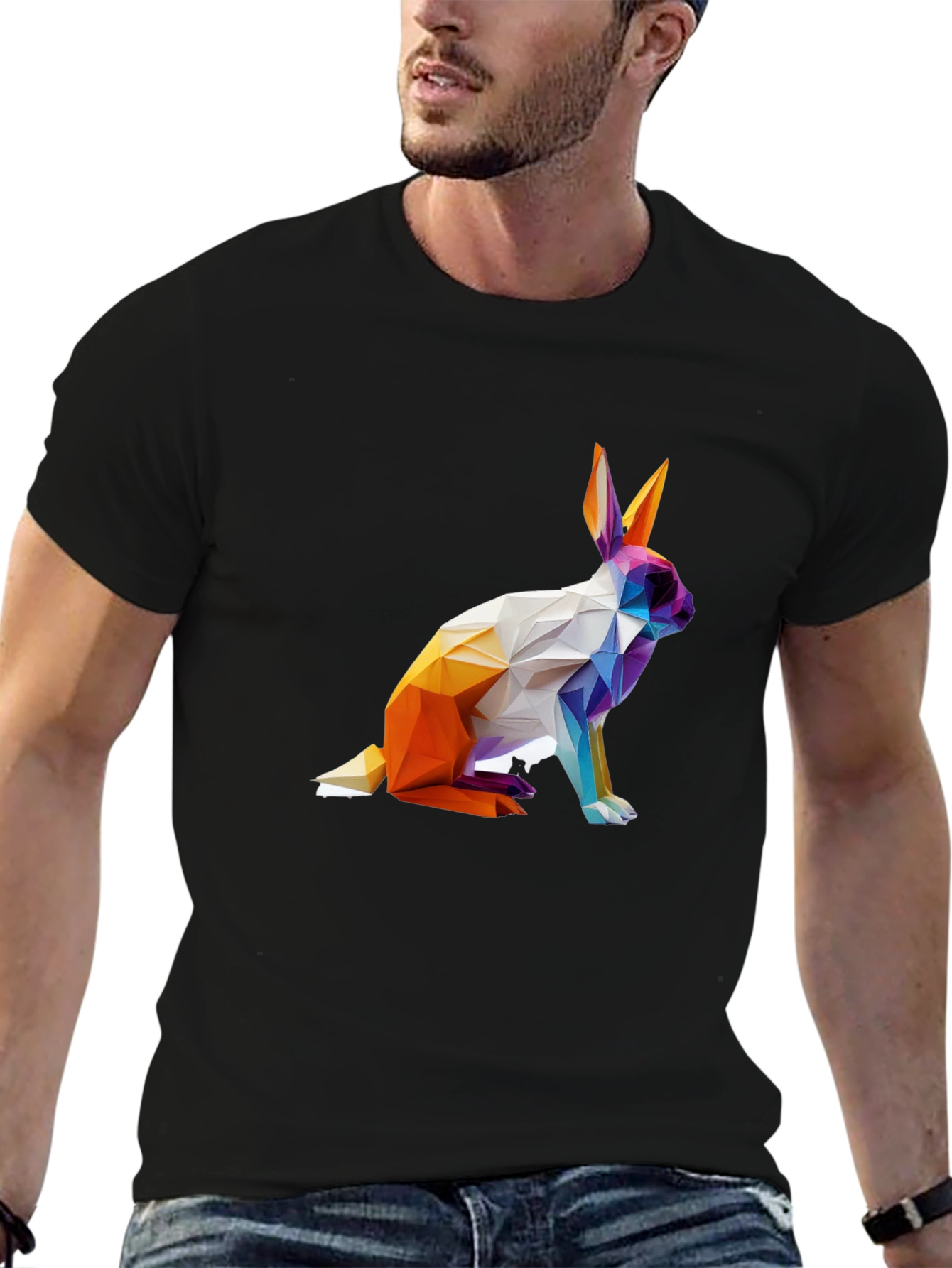 Geometric Rabbit Graphic T-Shirt