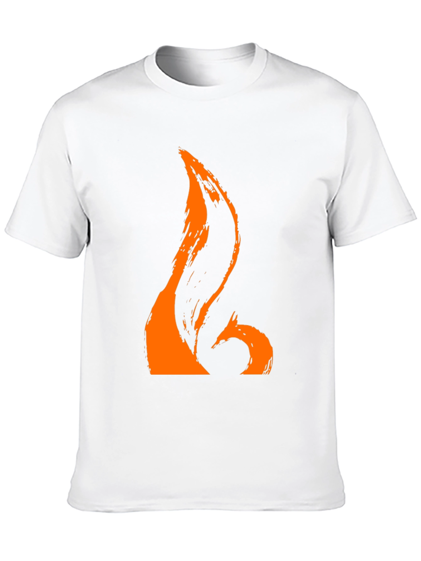 Black T-Shirt with Abstract Orange Graphic