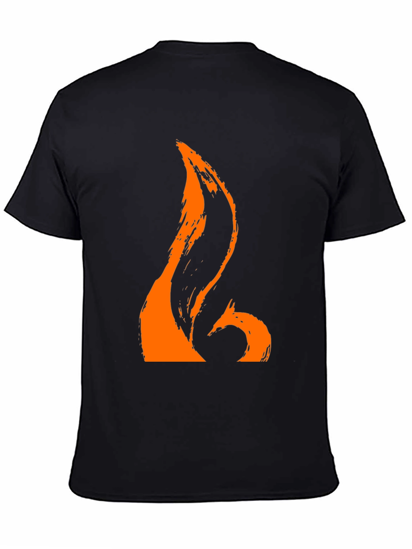 Black T-Shirt with Abstract Orange Graphic