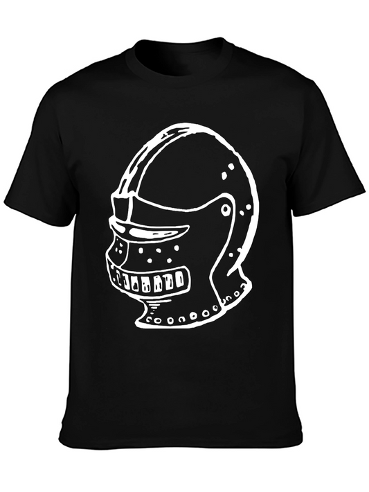 Knight Helmet Graphic T-Shirt - Black