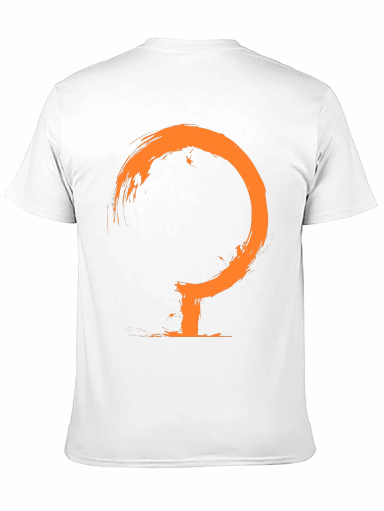 Mens Black T-Shirt with Abstract Orange Symbol