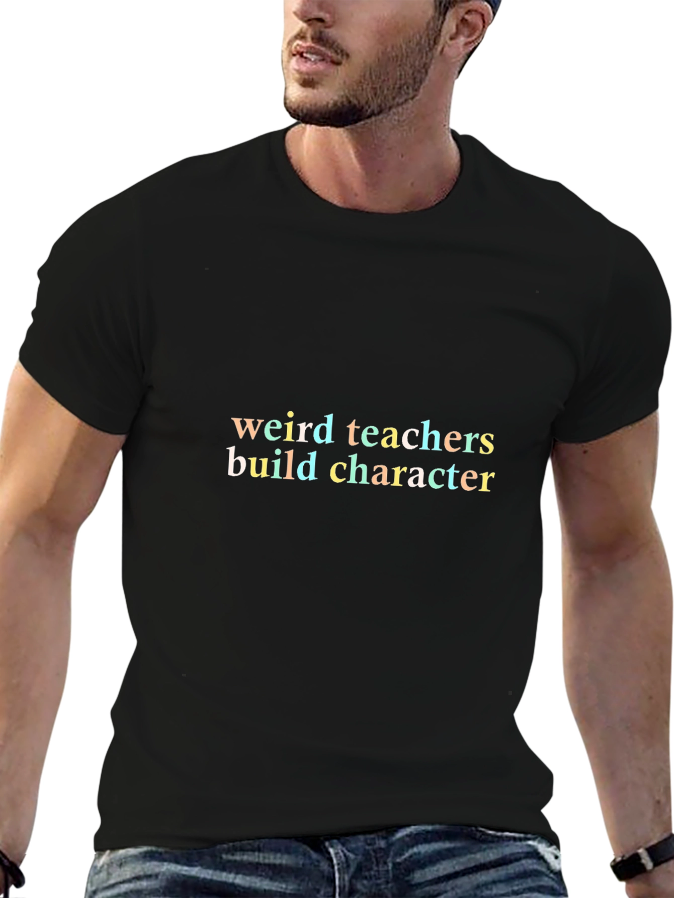 Weird Teachers Build Character Black T-Shirt